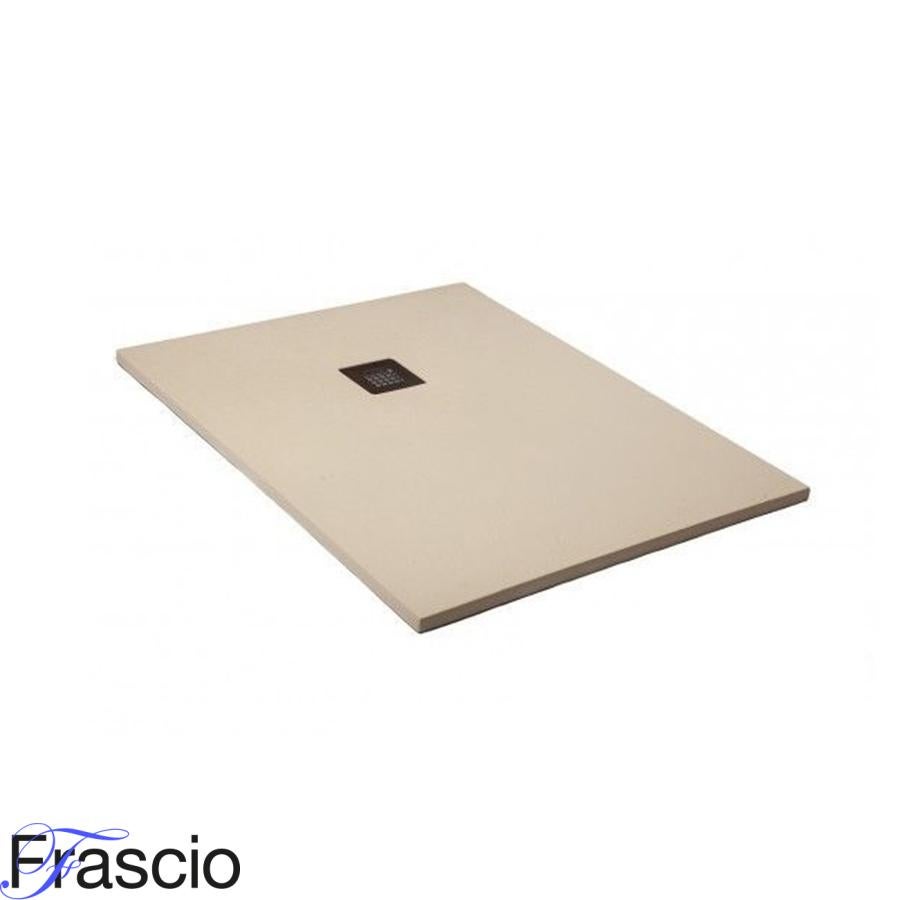 Brodzik Vulcano Line Slim 65x100 cm, perłowa biel RAL 1013, wykonany z żywicy syntetycznej i proszku marmurowego - FRASCIO