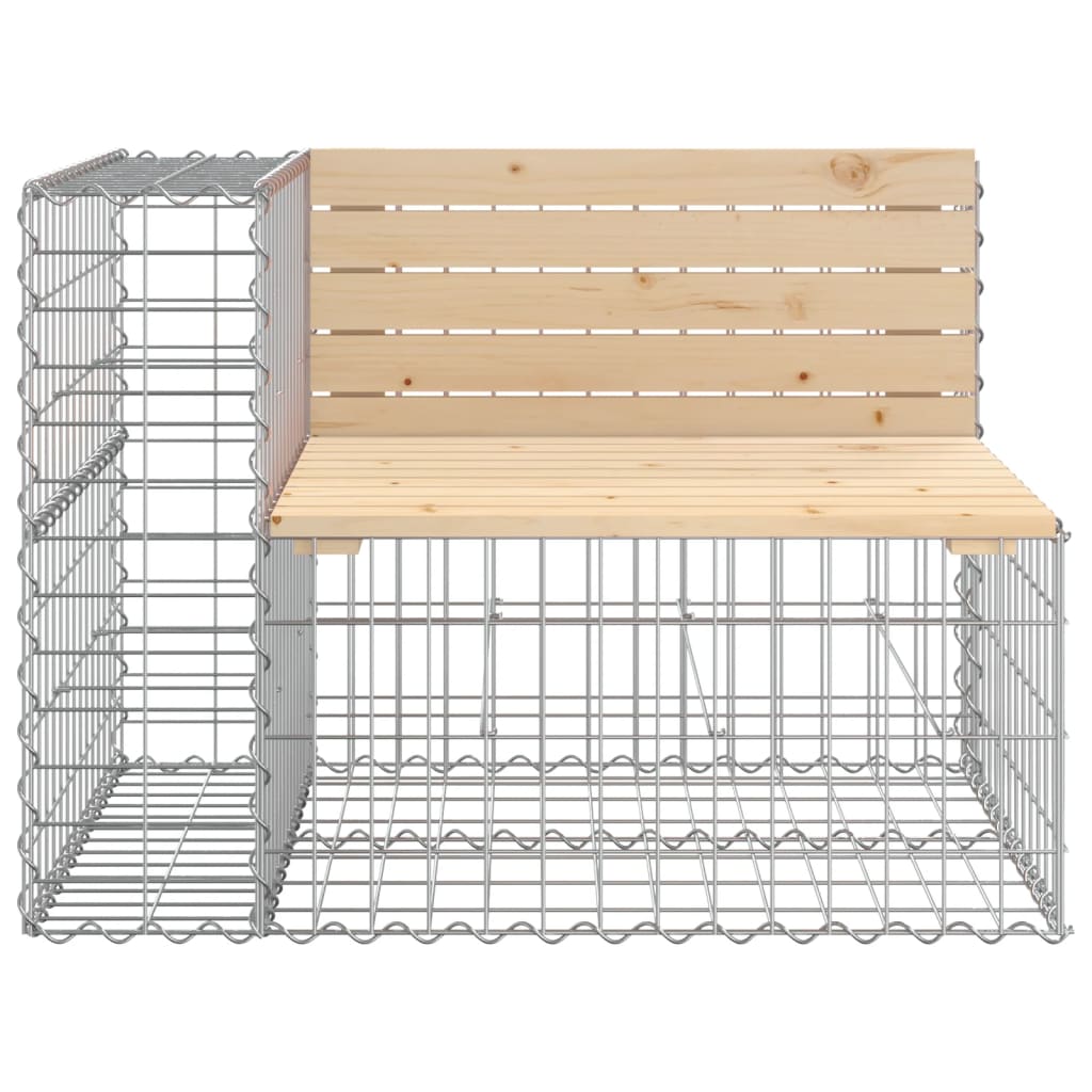 Banc de jardin design gabion 287x71x65,5 cm bois massif de pin vidaXL - 4