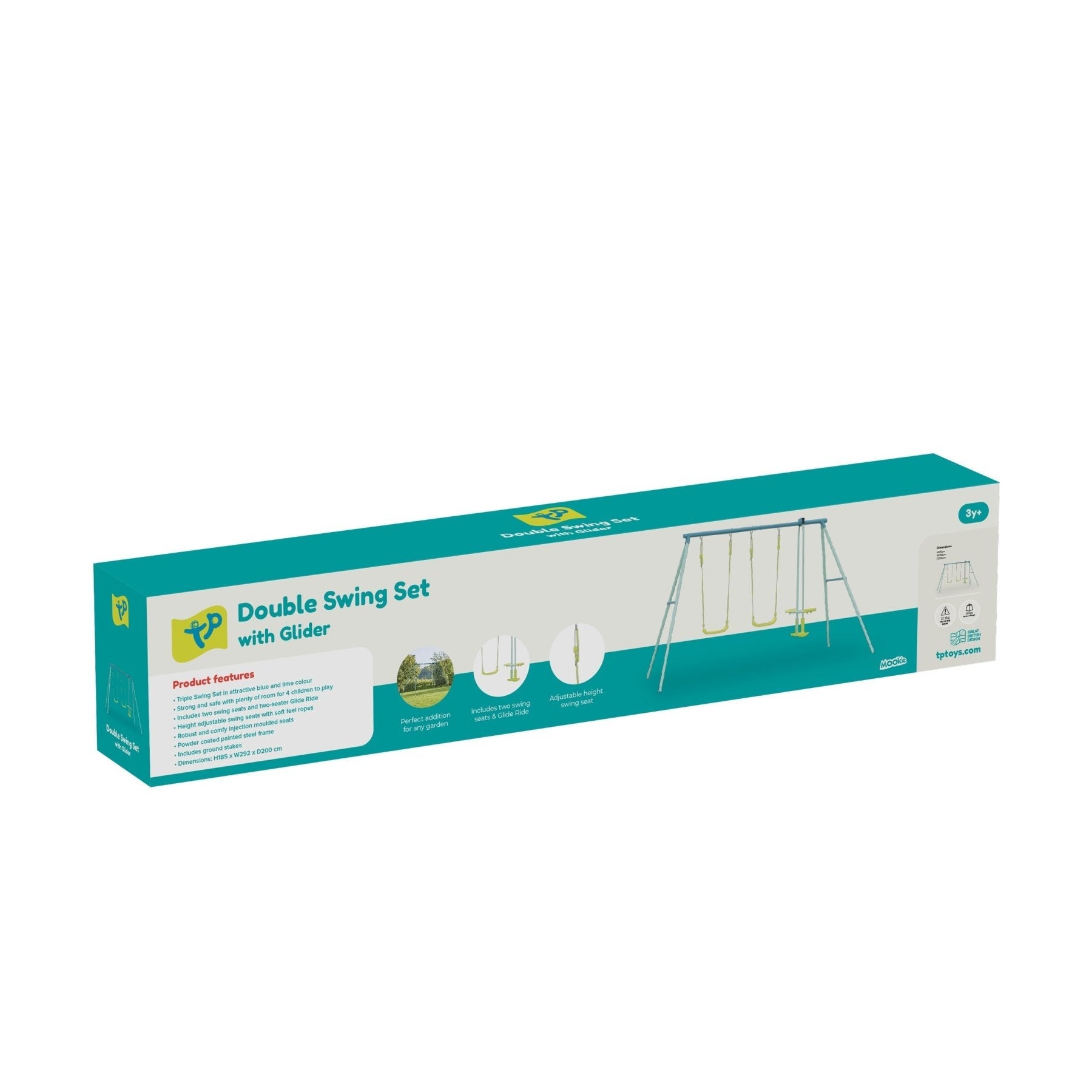 Portique métal 2 balançoires - vis-à-vis - kit d'ancrage h185 cm - 3