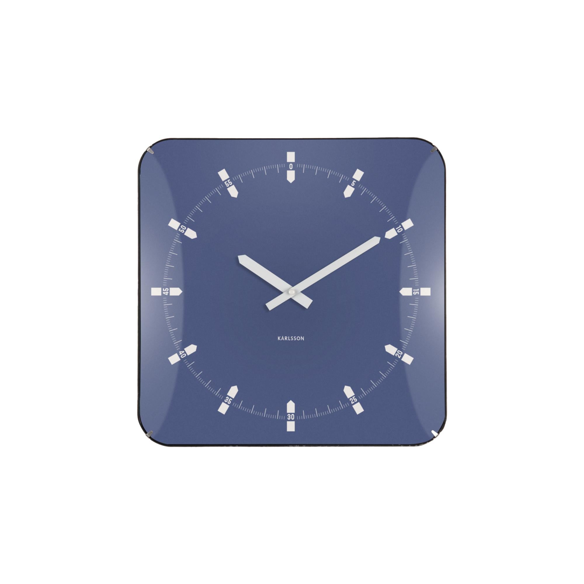 Horloge Murale Carrée Karlsson Sucinto Dome - 35x35x35 Cm, Bleu, Plastique, Design Moderne Pour Salon Bureau - 2
