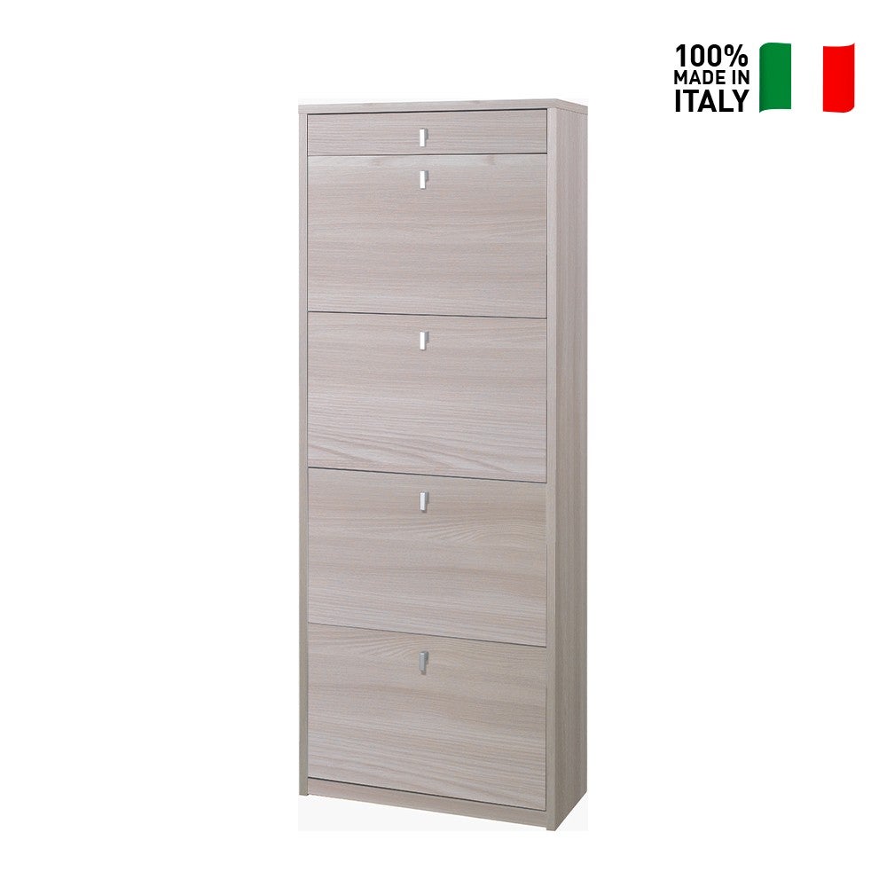 Armoire à chaussures moderne 4 portes avec tiroir 20 paires de chaussures Cadre - 7