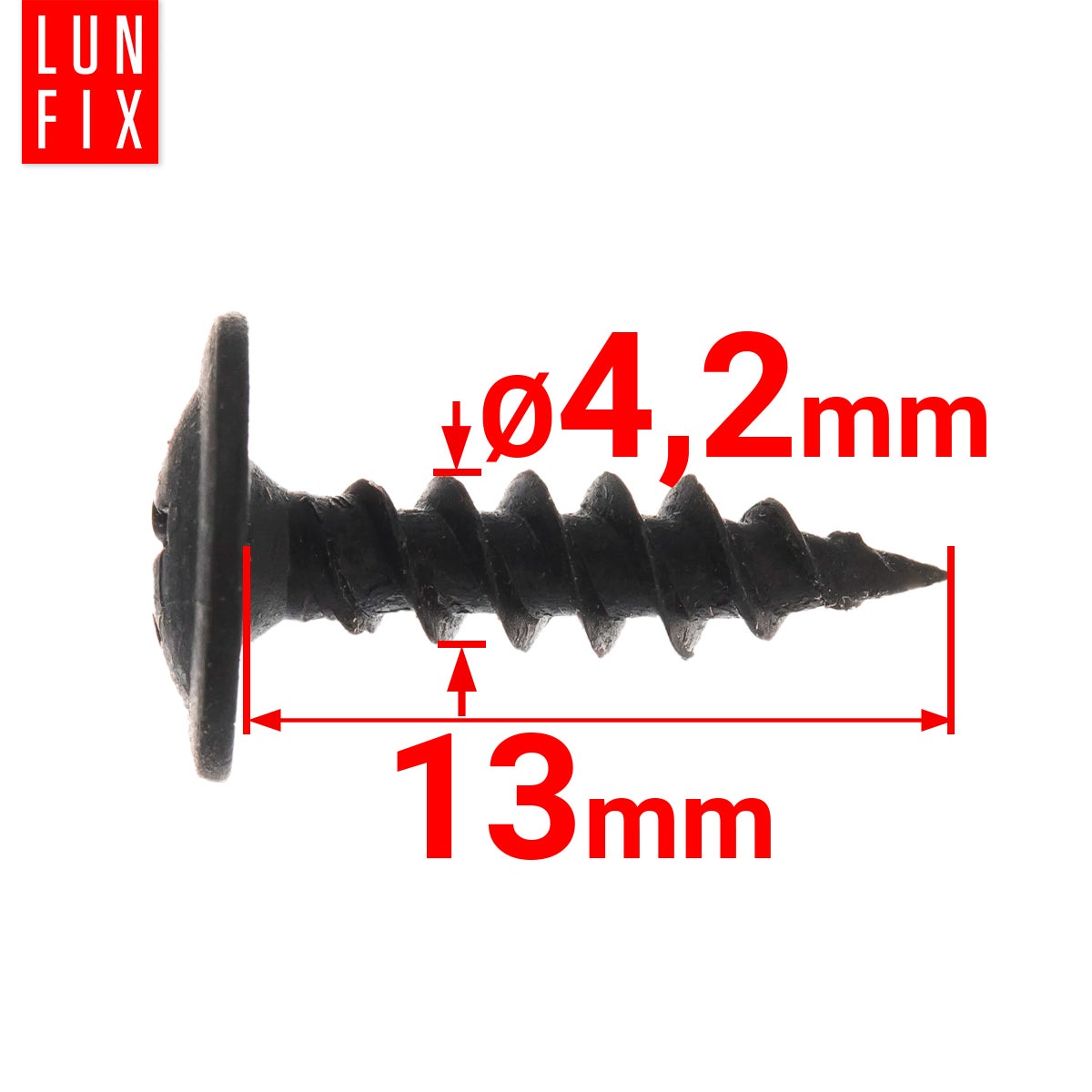 Wkręty do metalu z łbem podkładkowym fosfatowane 4,2x13mm 1000szt. - 2
