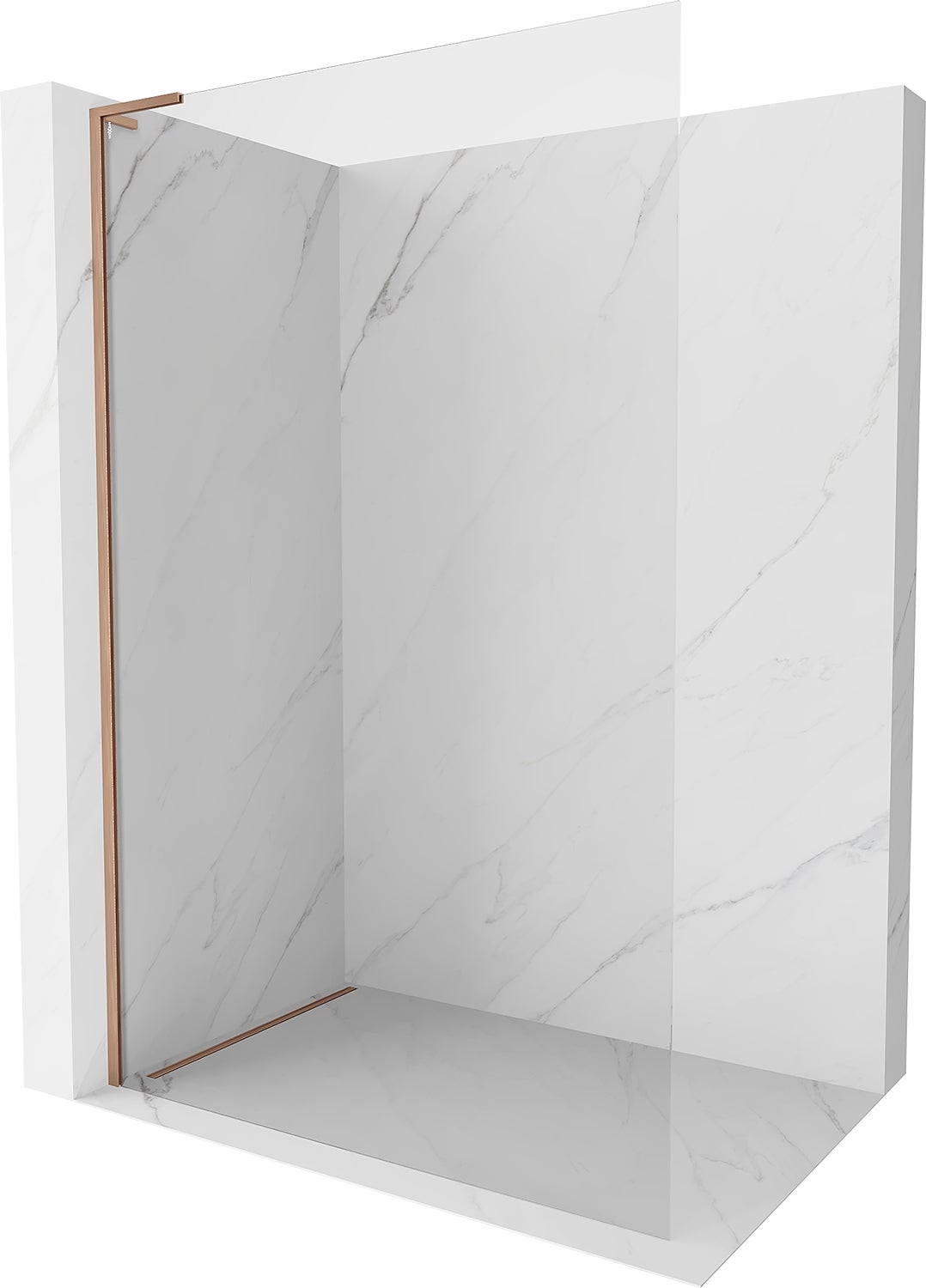 Mexen Kioto-X L ścianka prysznicowa Walk-in 70 x 200 cm, transparent 10 mm, miedź szczotkowana - 800-070-107-65-00-X