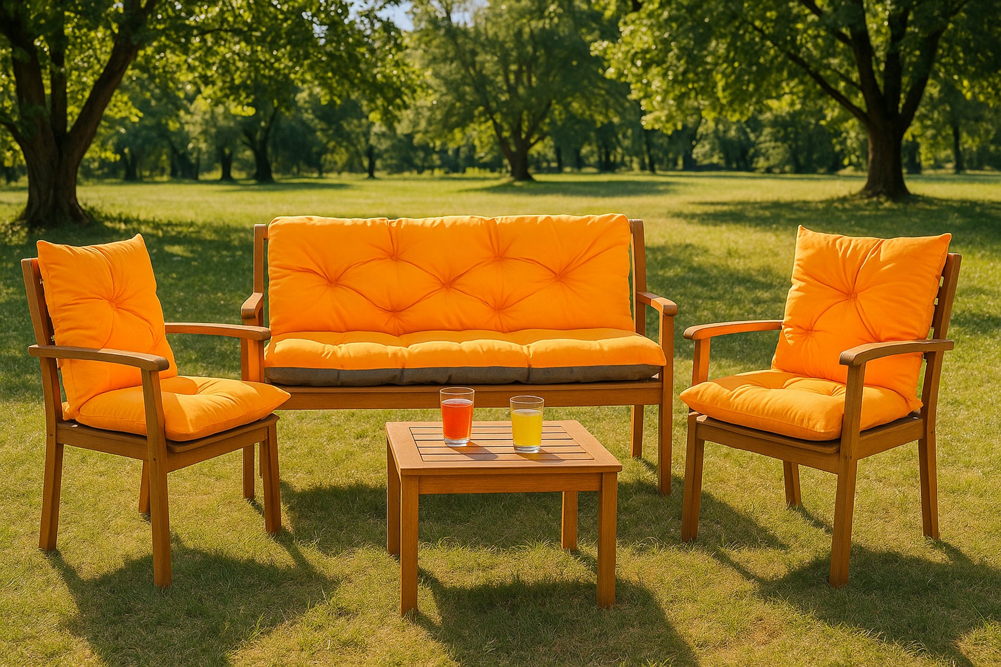 Coussin pour banc de jardin 150x50x40cm, coussin de jardin Orange, coussin de banc de jardin, coussin de balançoire, coussin de banc extérieur - 6
