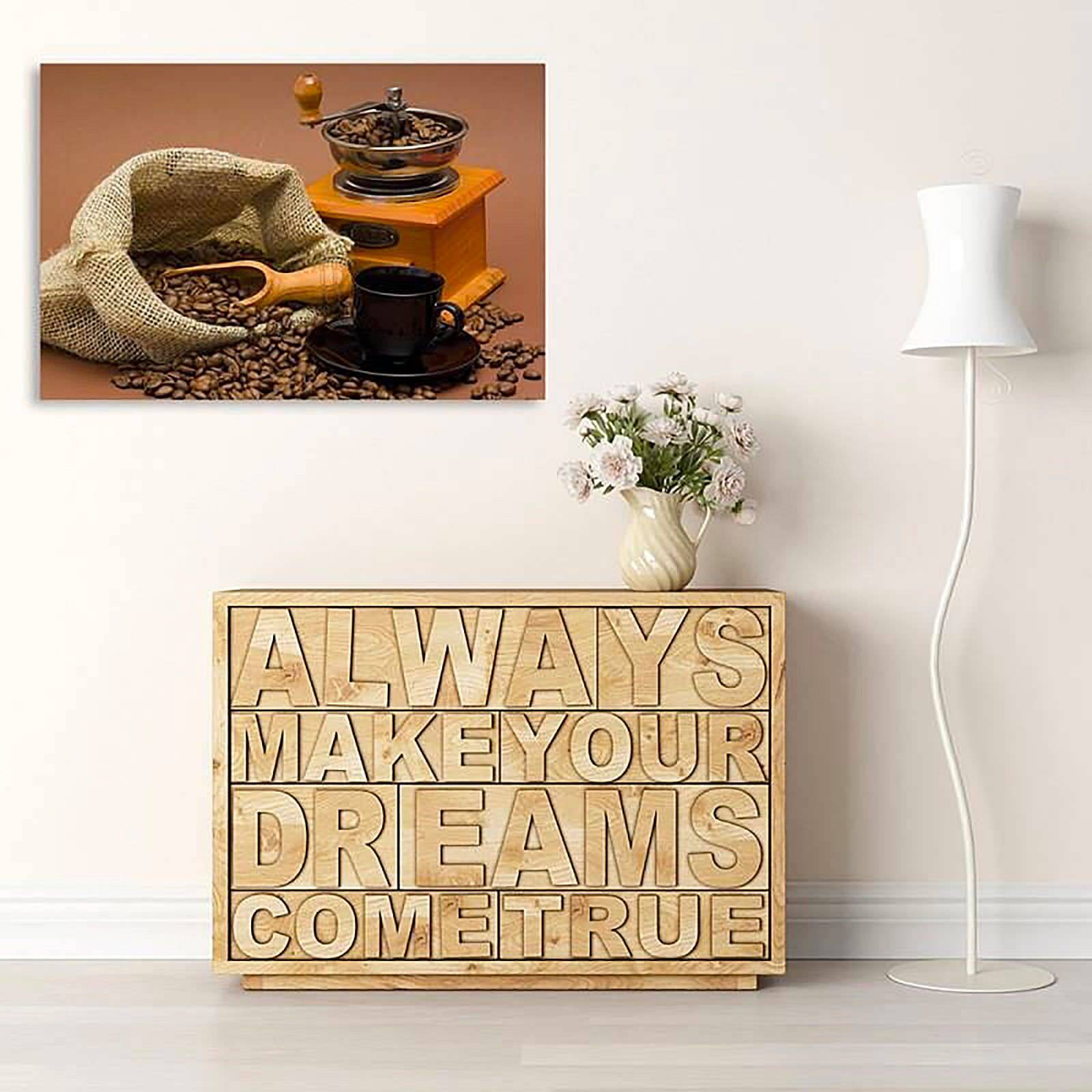 Tableau bois grains de café 2 - 80 x 60 cm - 3