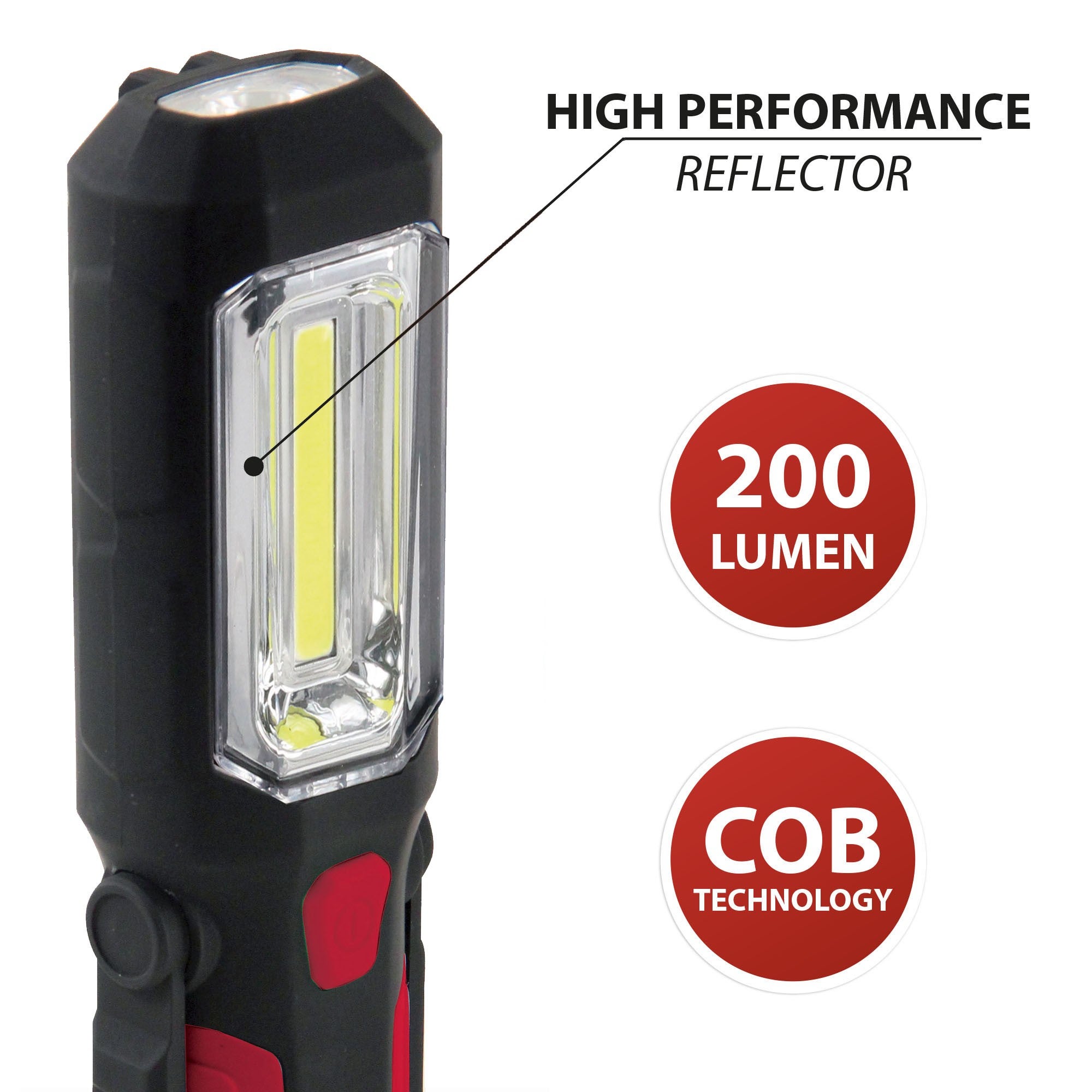 Lampe de travail COB LED 3W avec aimant + crochet. 200 Lumen - 7