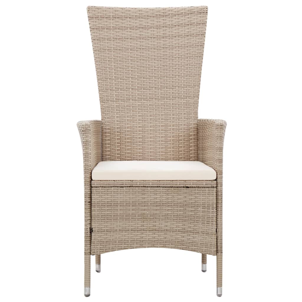 Maison Exclusive - Set da Pranzo da Giardino 7 pz con Cuscini in Polyrattan Beige - 3