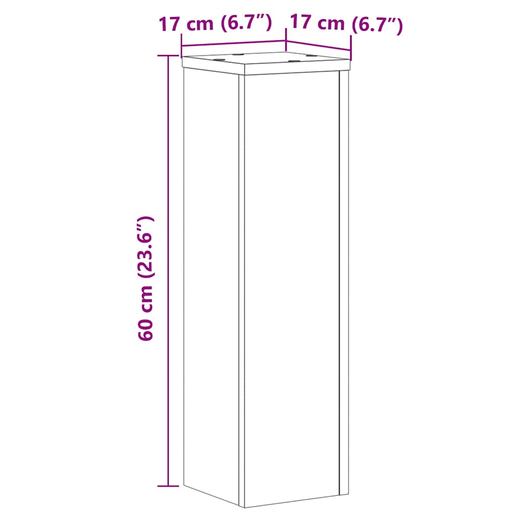 Supports pour plantes 2 pcs gris béton bois d'ingénierie - 3