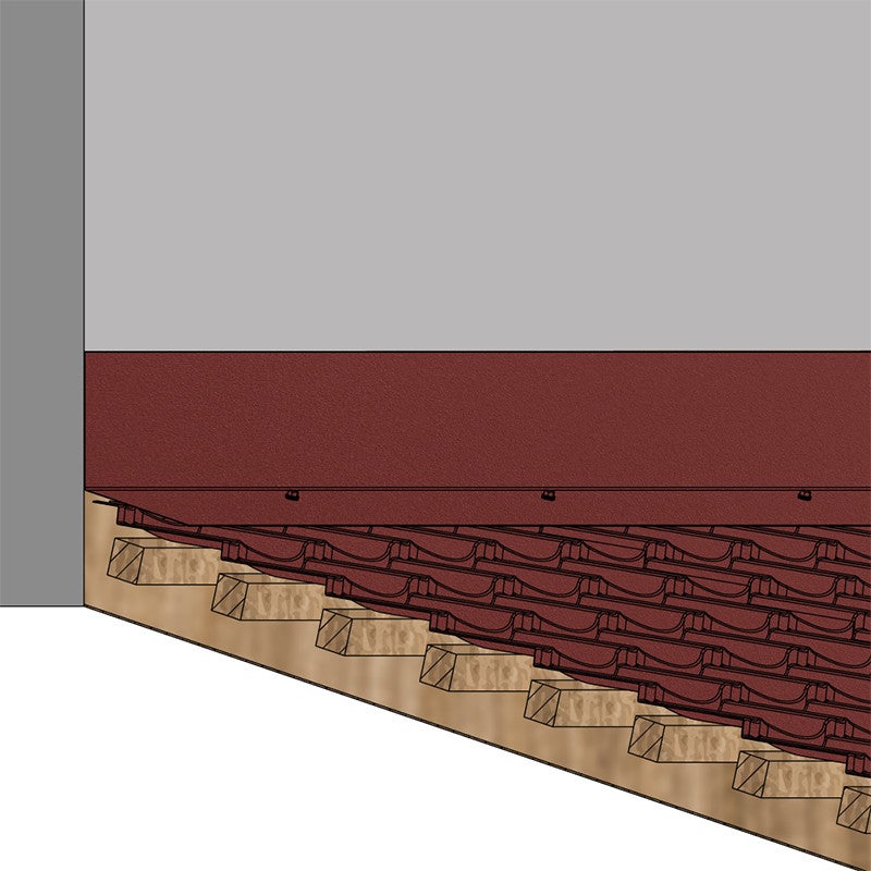 Faîtière Plate Contre Mur pour tôle tuile BACACIER Tuile R® | 1000 mm Longueur Brun mat - 4