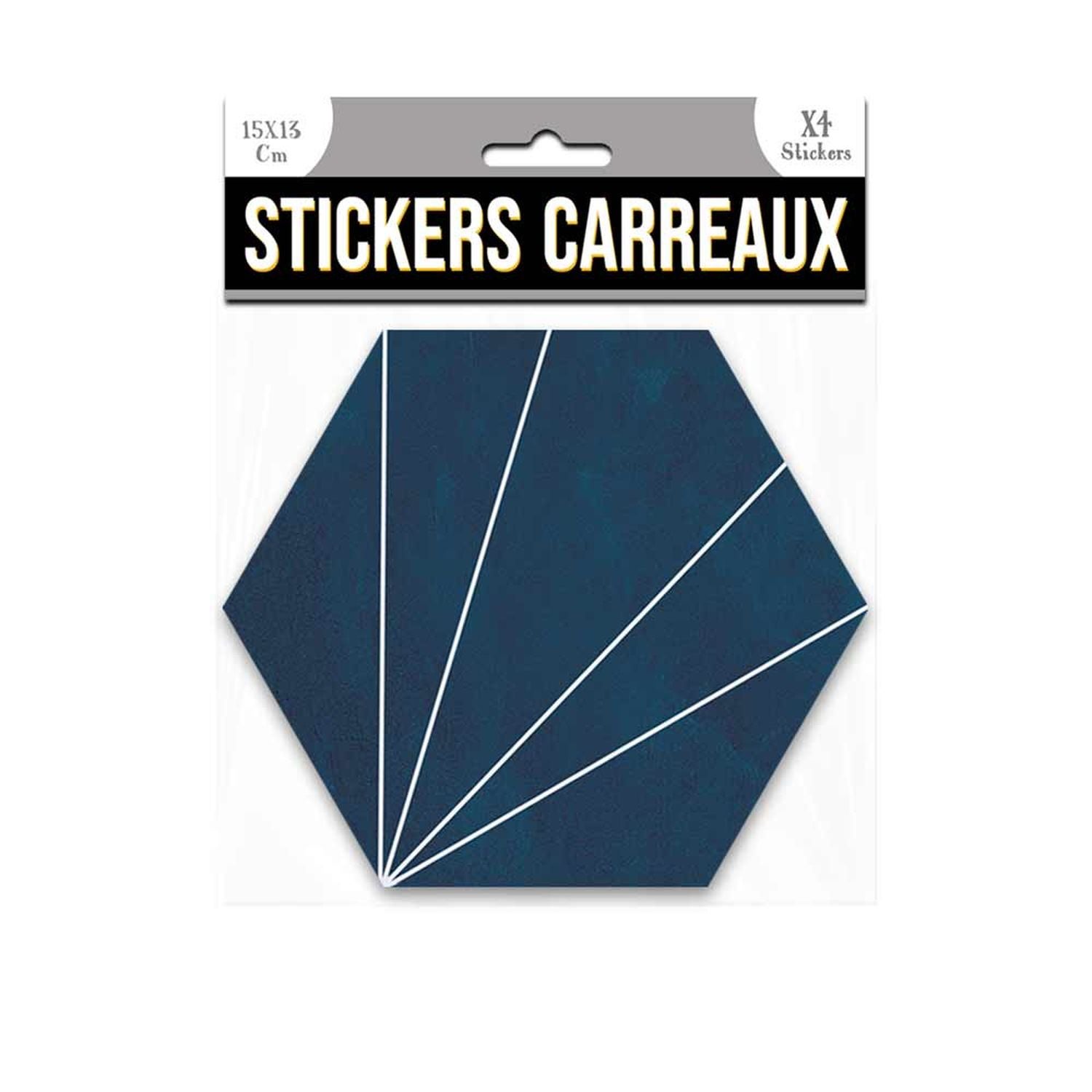 4 Stickers hexagonal - 15 x 13 cm - bleu | Leroy Merlin