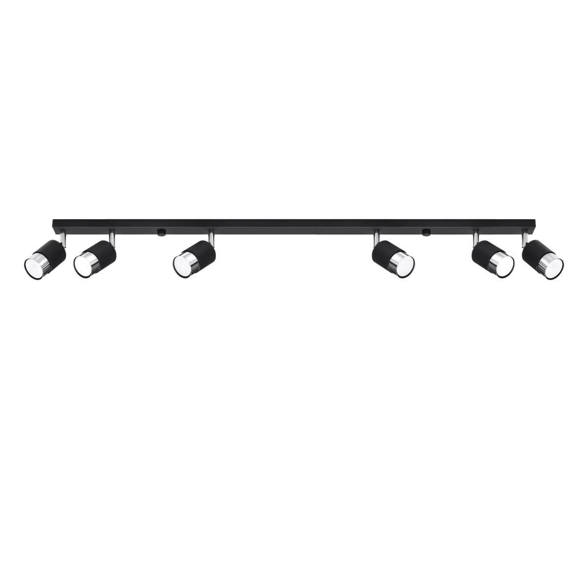 Lampa sufitowa wisząca Nero czarna-chromowana 6xGU10x10W wym: 18 x 5 x 117 cm metal Sollux Lighting