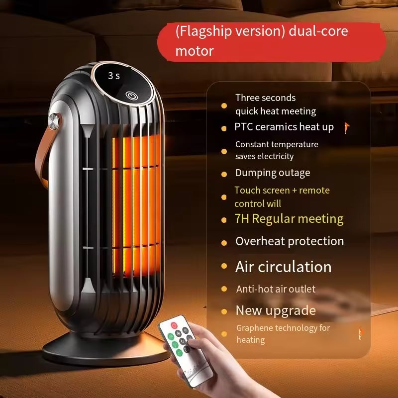 Chauffage Soufflant Électrique,1500W PTC Radiateur Soufflant,3Modes avec Télécommande et Protection Contre la Surchauffe, avec Minuterie pour le Salon | Leroy Merlin