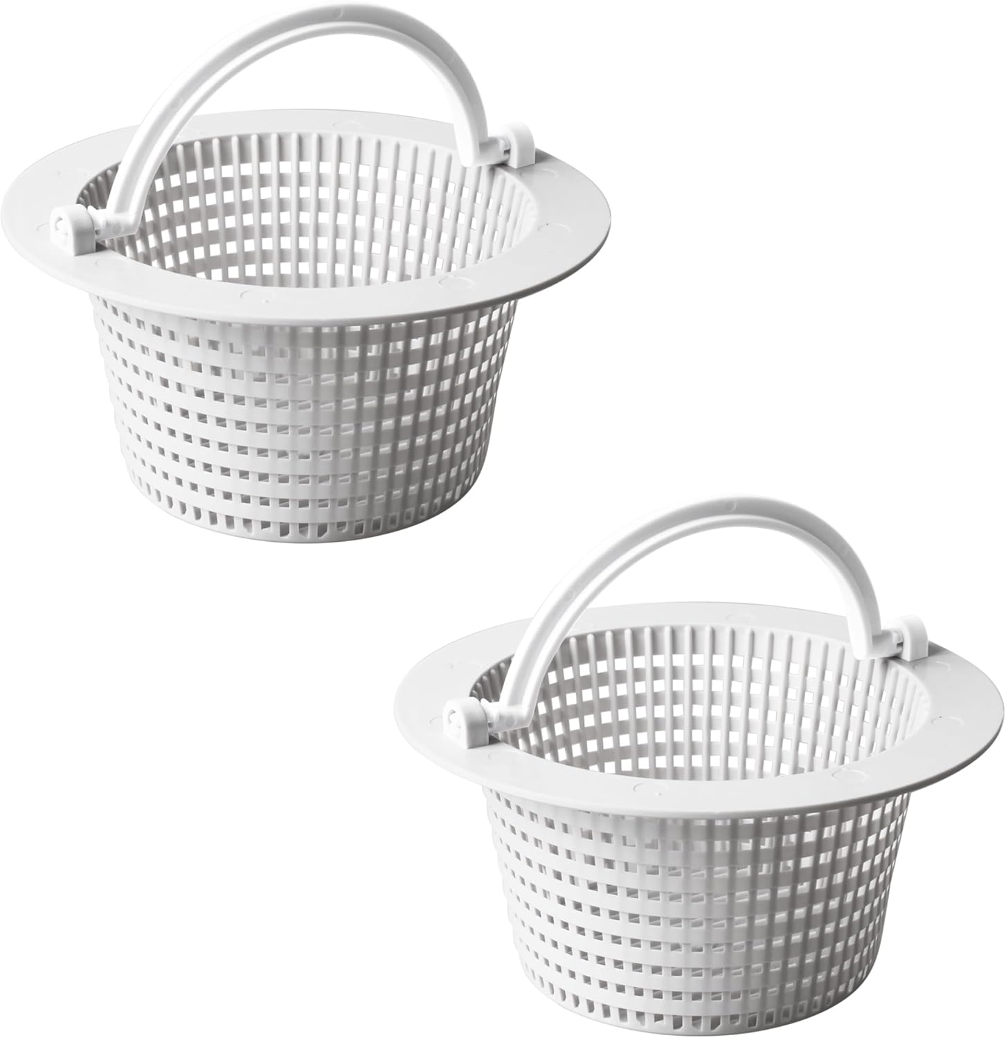 Okrągły kosz do skimmera do basenu naziemnego z uchwytem ułatwiającym wyjmowanie, 2 sztuki - 16 cm - biały