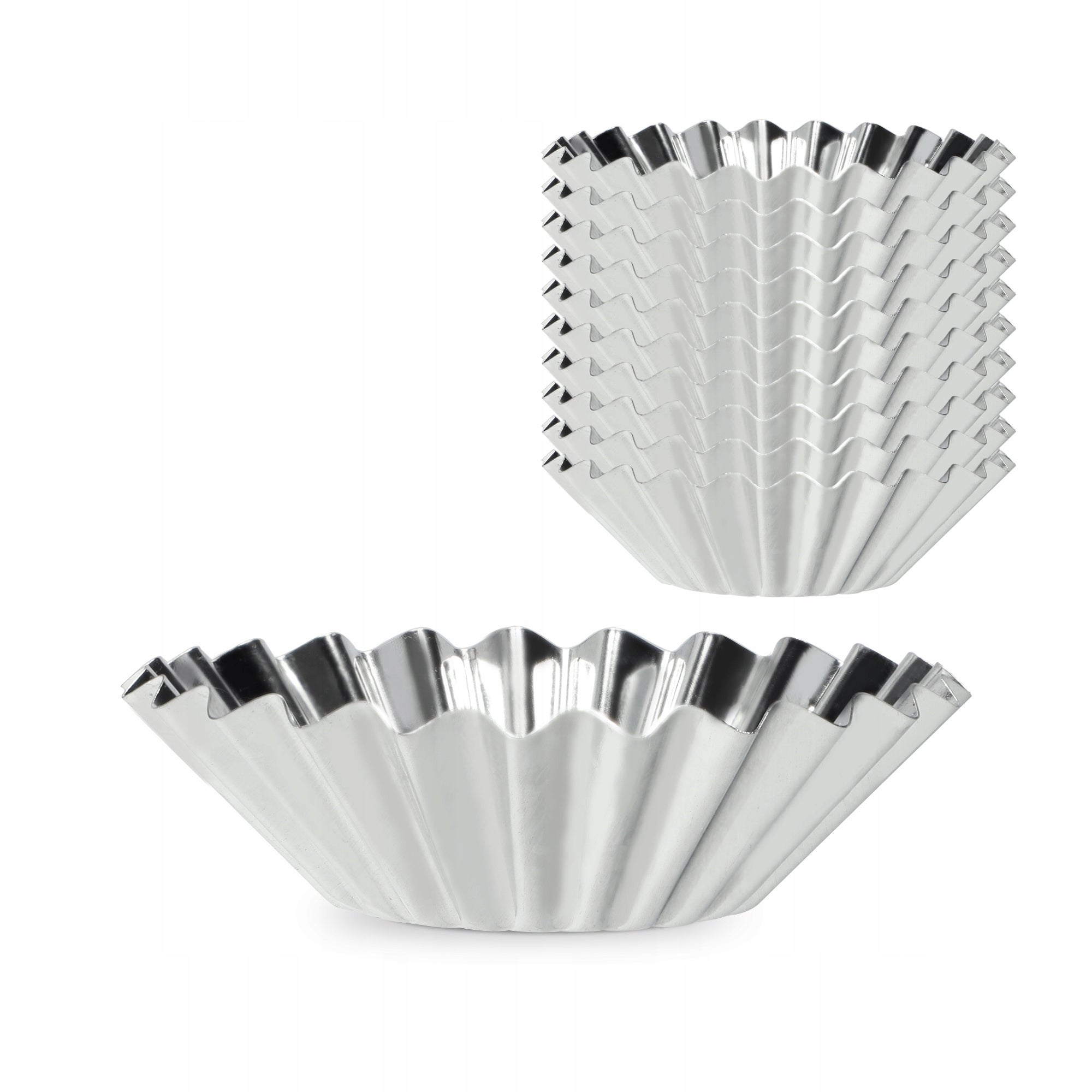 FOREMKI KOMPLET 10 szt FOREMKA METALOWE BABECZEK MUFFINEK TARTALETKI 7cm