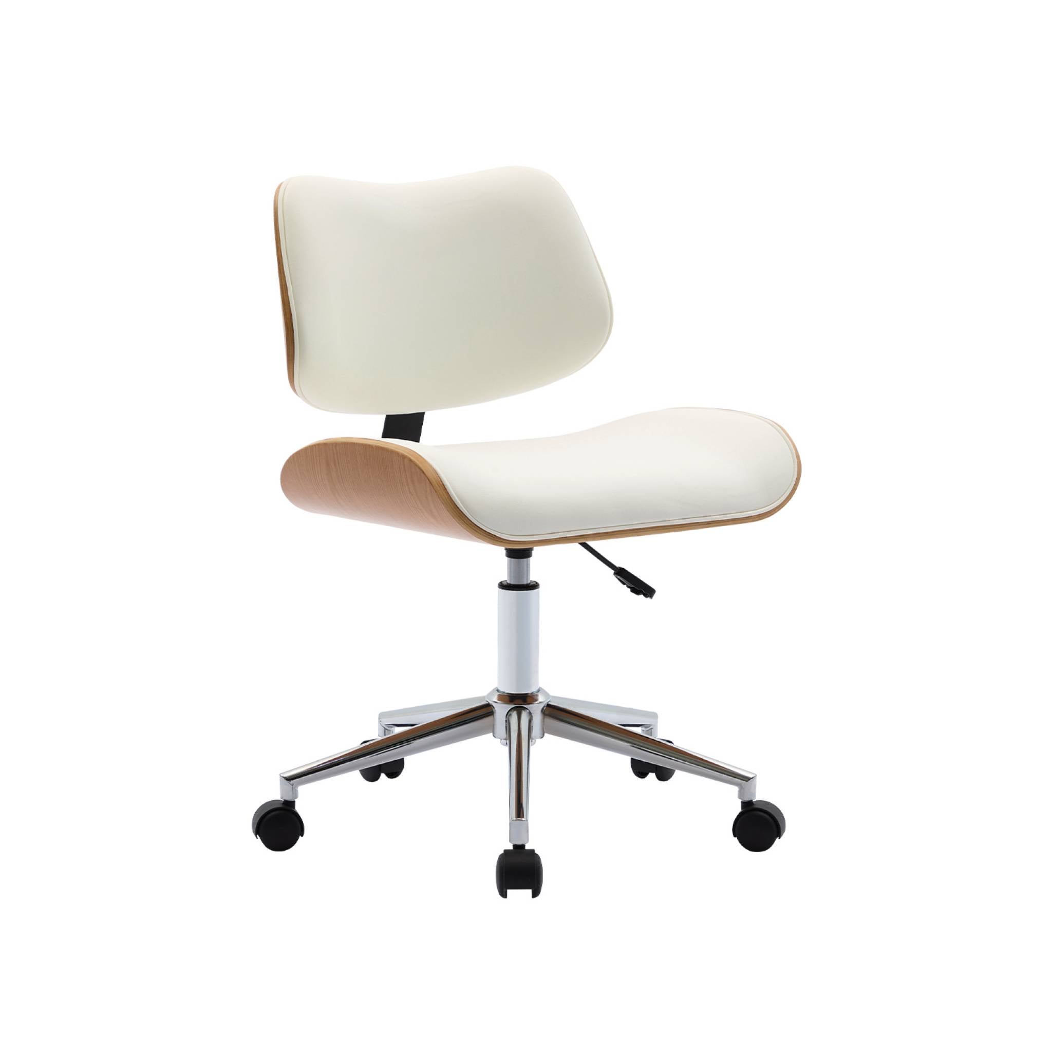 Fauteuil De Bureau Pivotant En Similicuir & Bois Courbé VidaXL - Pour Salon Ou Bureau - Neuf