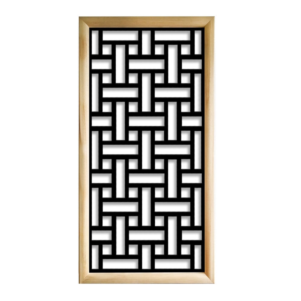 TRAMA - Moduły dekoracyjne prostokątne z drewna i PCV - rozmiar 47x94 cm - grubość 47 mm - kolor wewnętrzny CZARNY