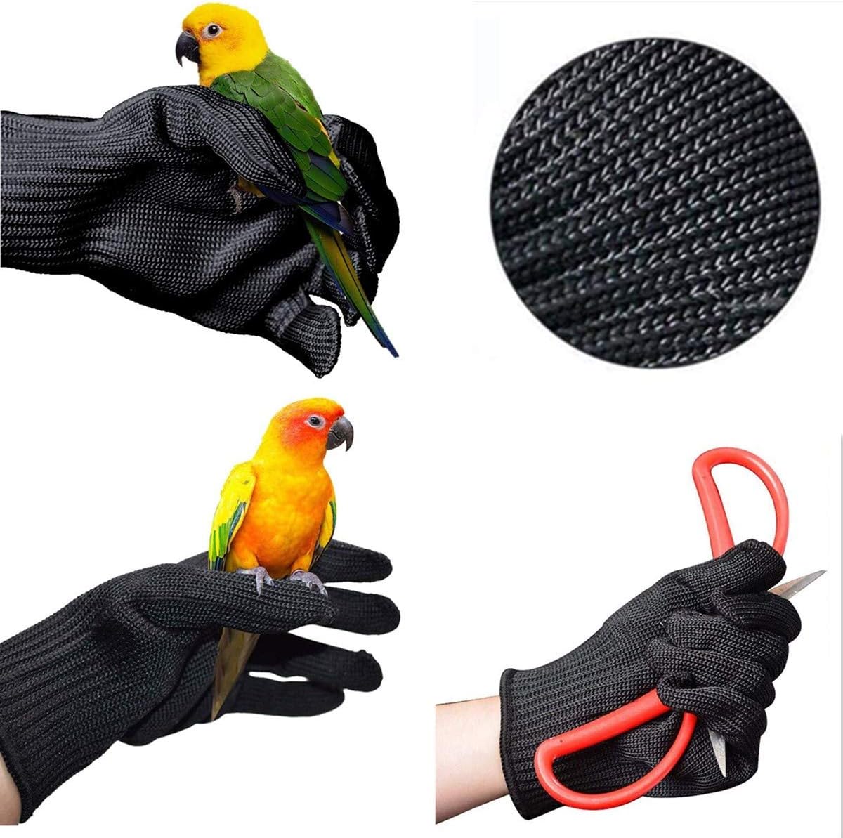Gants de protection anti-morsures pour petits animaux (1 paire) : écureuils, hamsters, perroquets, calopsittes, pinsons, aras - 5