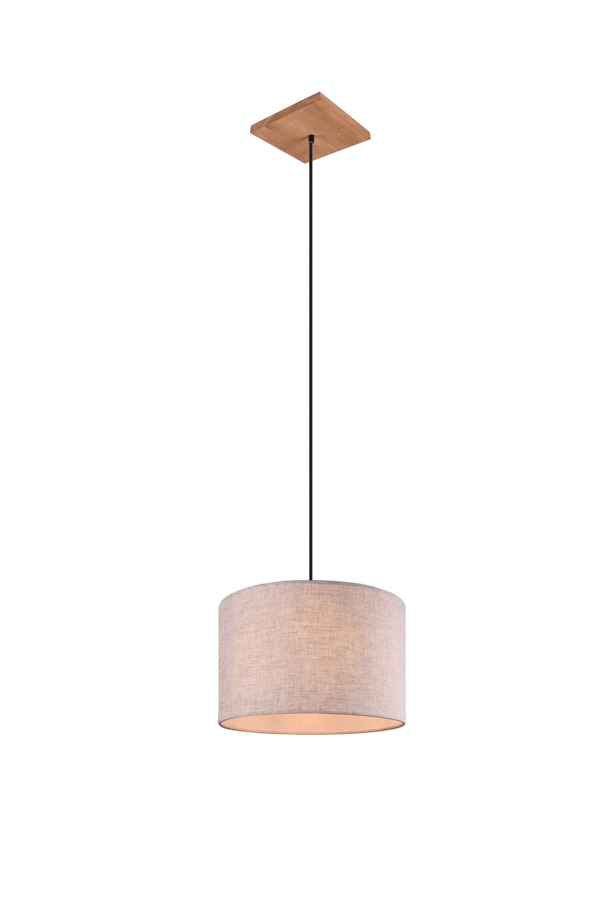 Lampa wisząca ELMAU srebrno-jasne drewno 1xE27x60W tkanina wym:150x35x35cm IP20 Trio