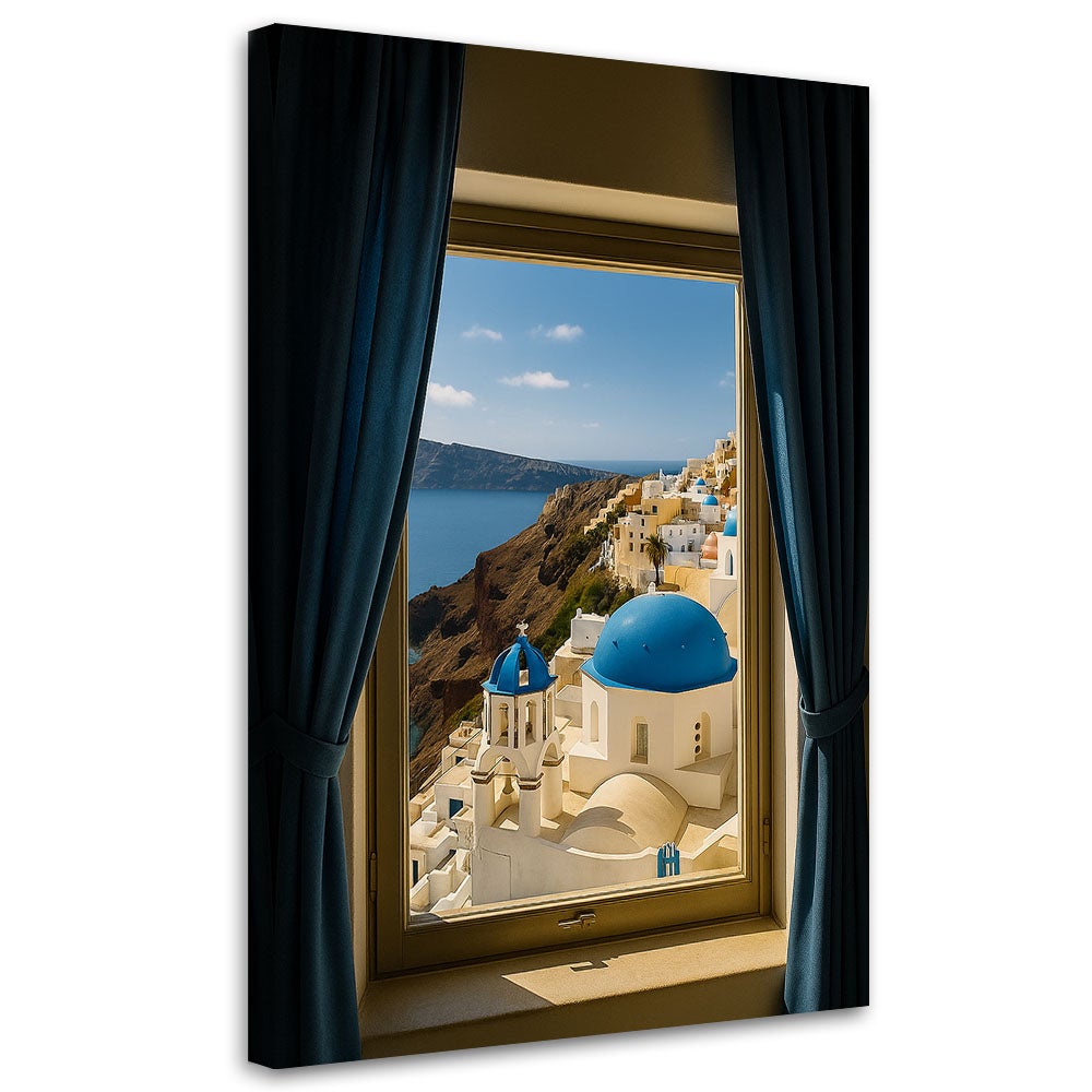 Obraz do salonu sypialni, Widok z okna na Santorini Grecja 40x60