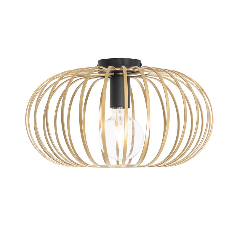 Qazqa design plafonnier - Johanna - gold, rond, max. 40w, e27, 39cm, idéal pour la chambre et le salon - 9