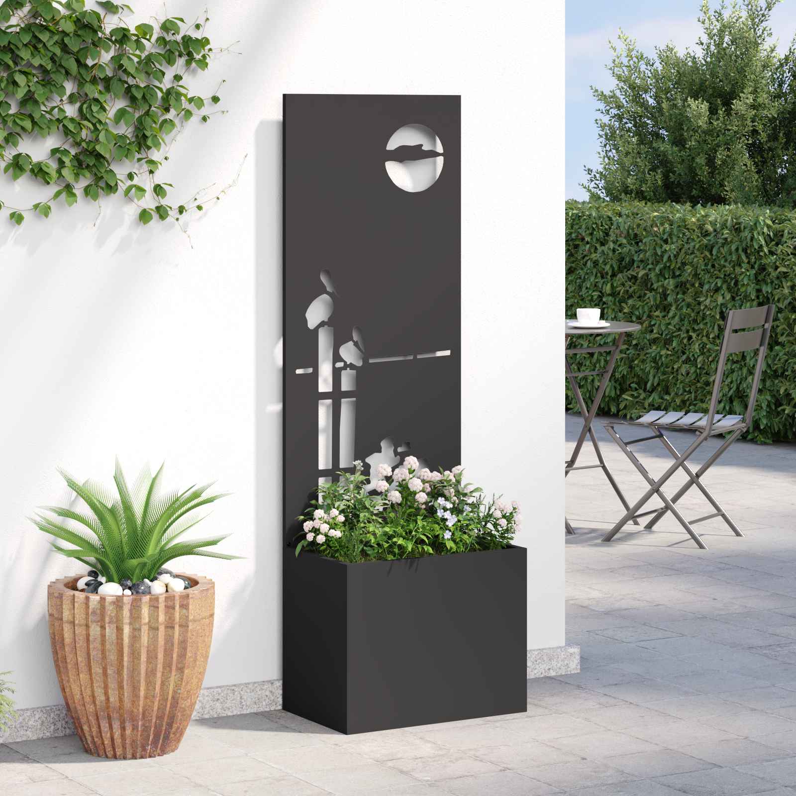 Écran de confidentialité de jardin Fretwork Noir 50 x 150 cm vidaXL - 5