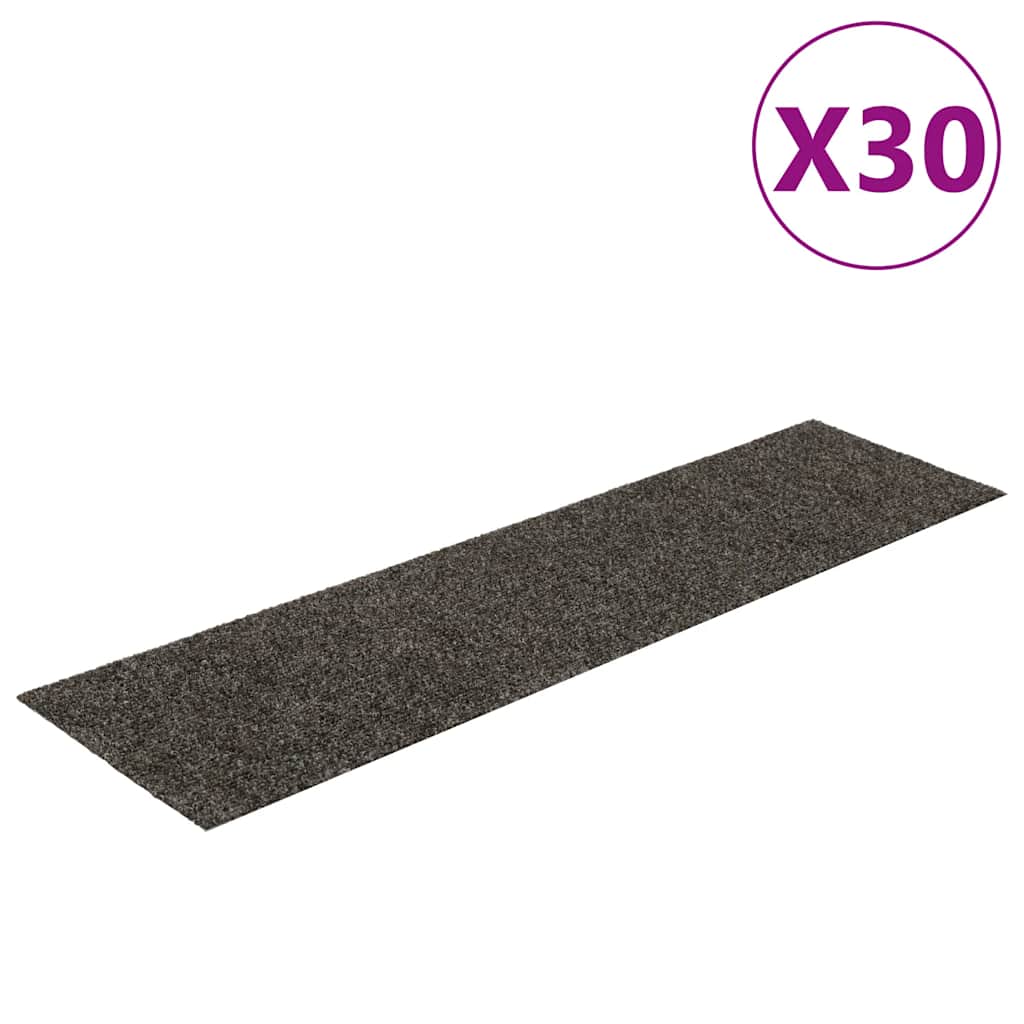 Tapis d'escalier autocollants 30 pièces 76 x 20 cm Anthracite Rectangulaire vidaXL - 2