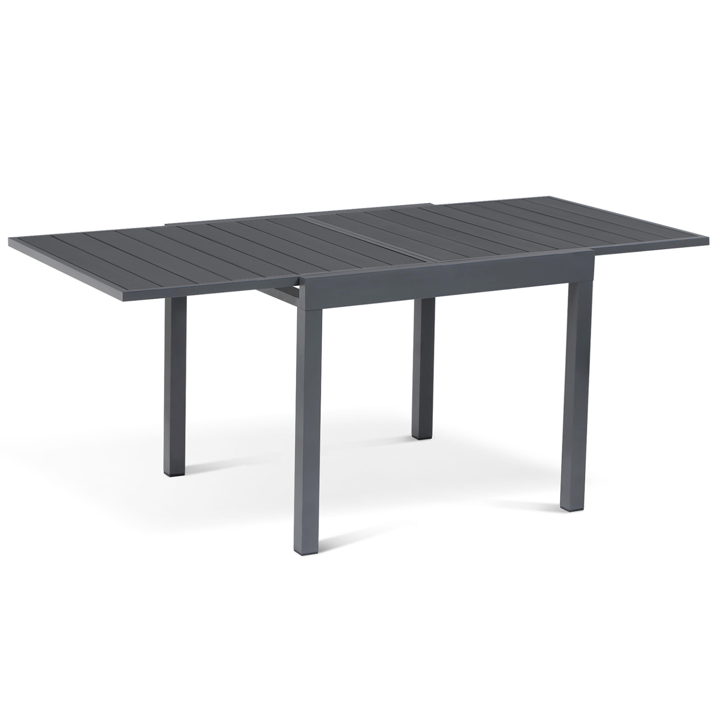 Salon de jardin POLY table extensible 90-180 CM et 8 chaises gris foncé - 3