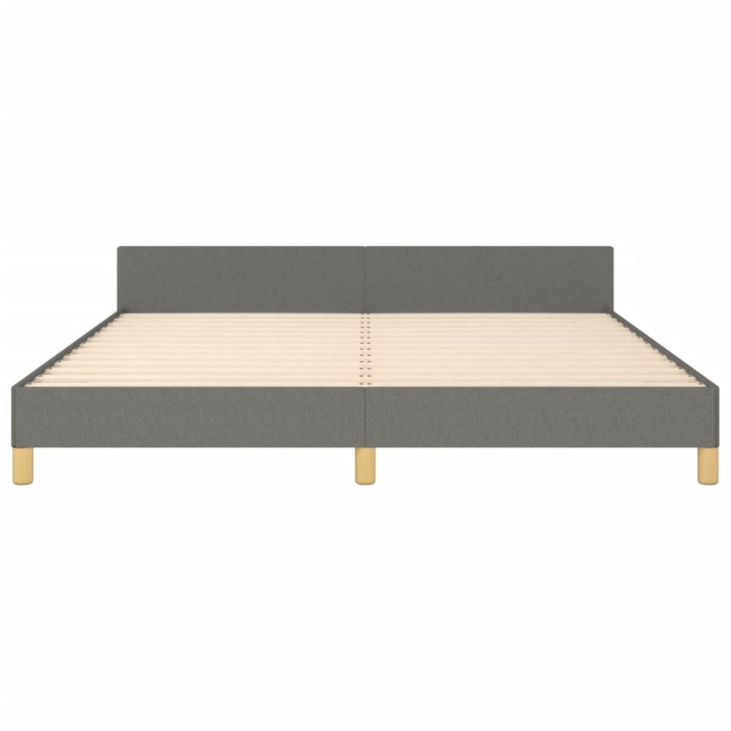 Cadre de lit sans matelas, tissu, gris foncé, pour la chambre, 160 × 200 cm - 6