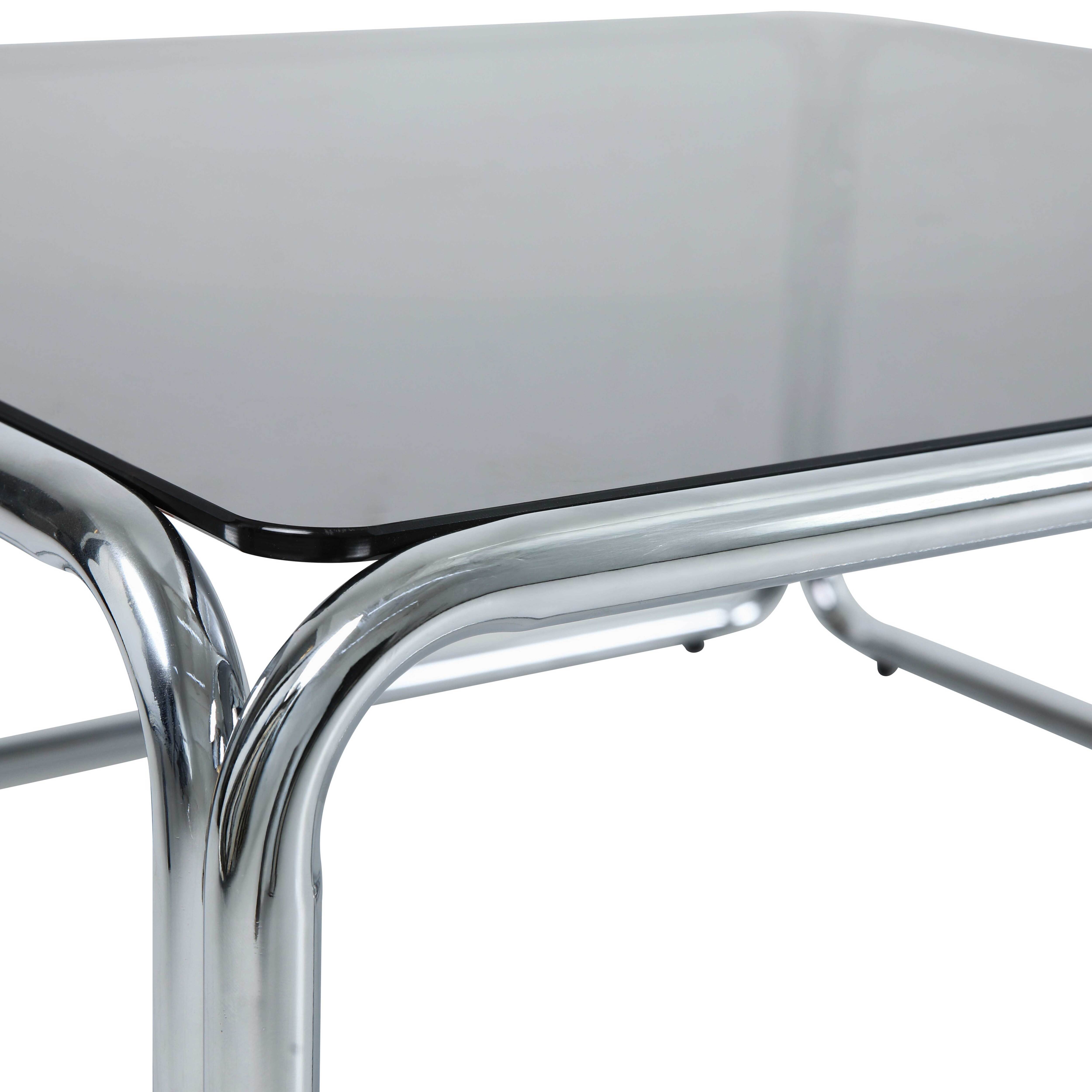 Table basse rectangulaire L110 cm en métal et verre trempé noir - 8