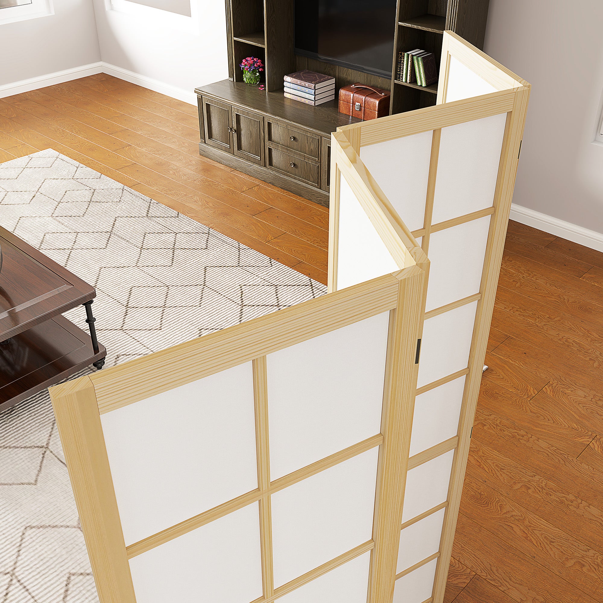 Paravent interieur Bois de pin HOMCOM - 9