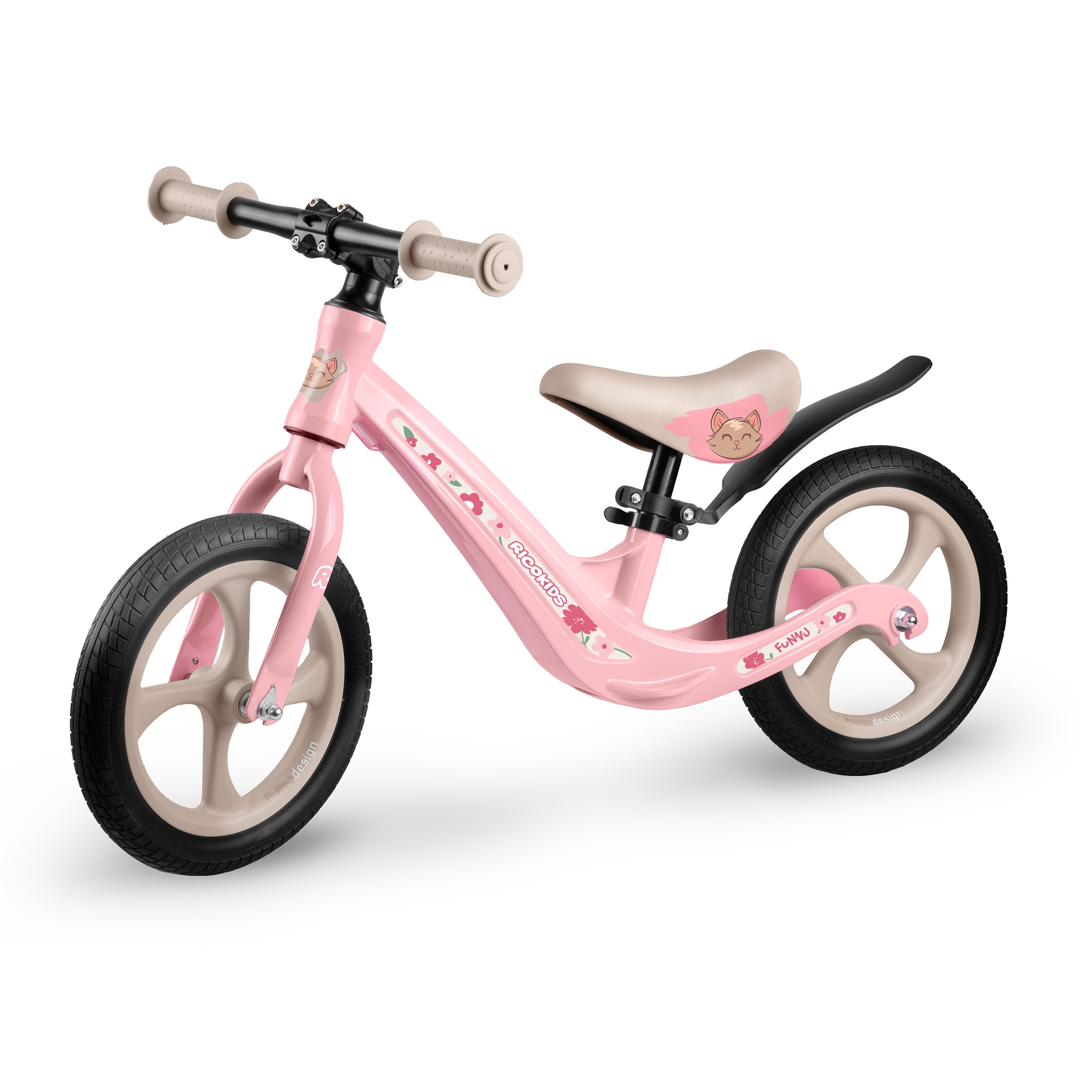 Rowerek biegowy dla dzieci magnesium Ricokids różowy Funnu 760503