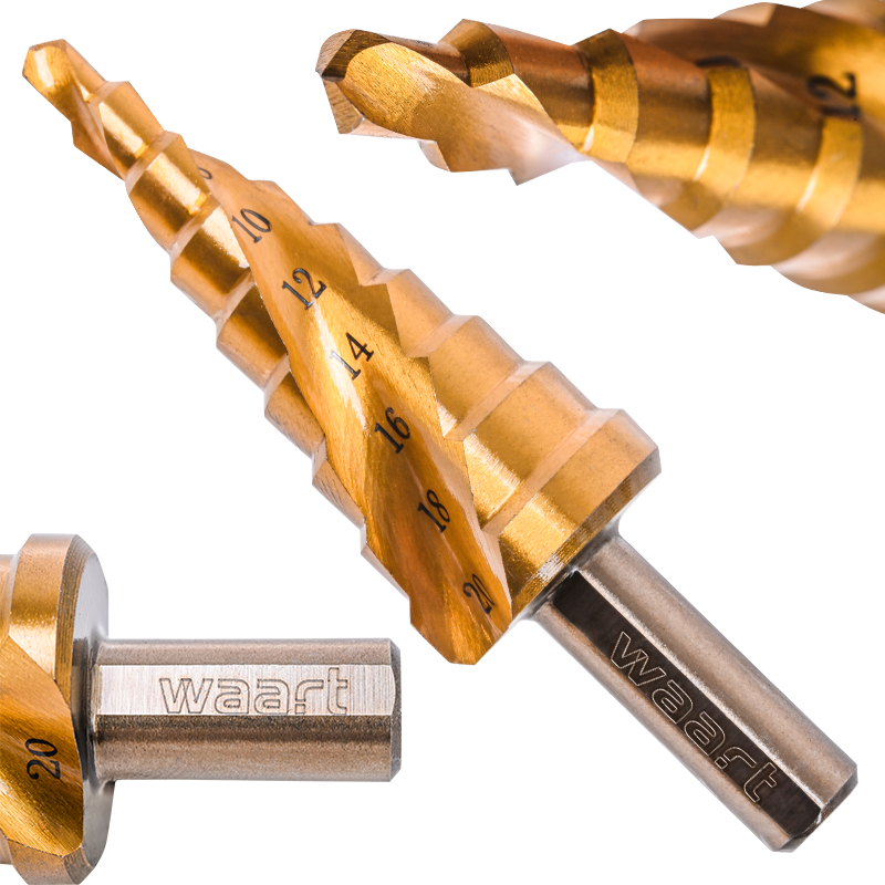 Wiertło stopniowe tytanowane 4-20mm