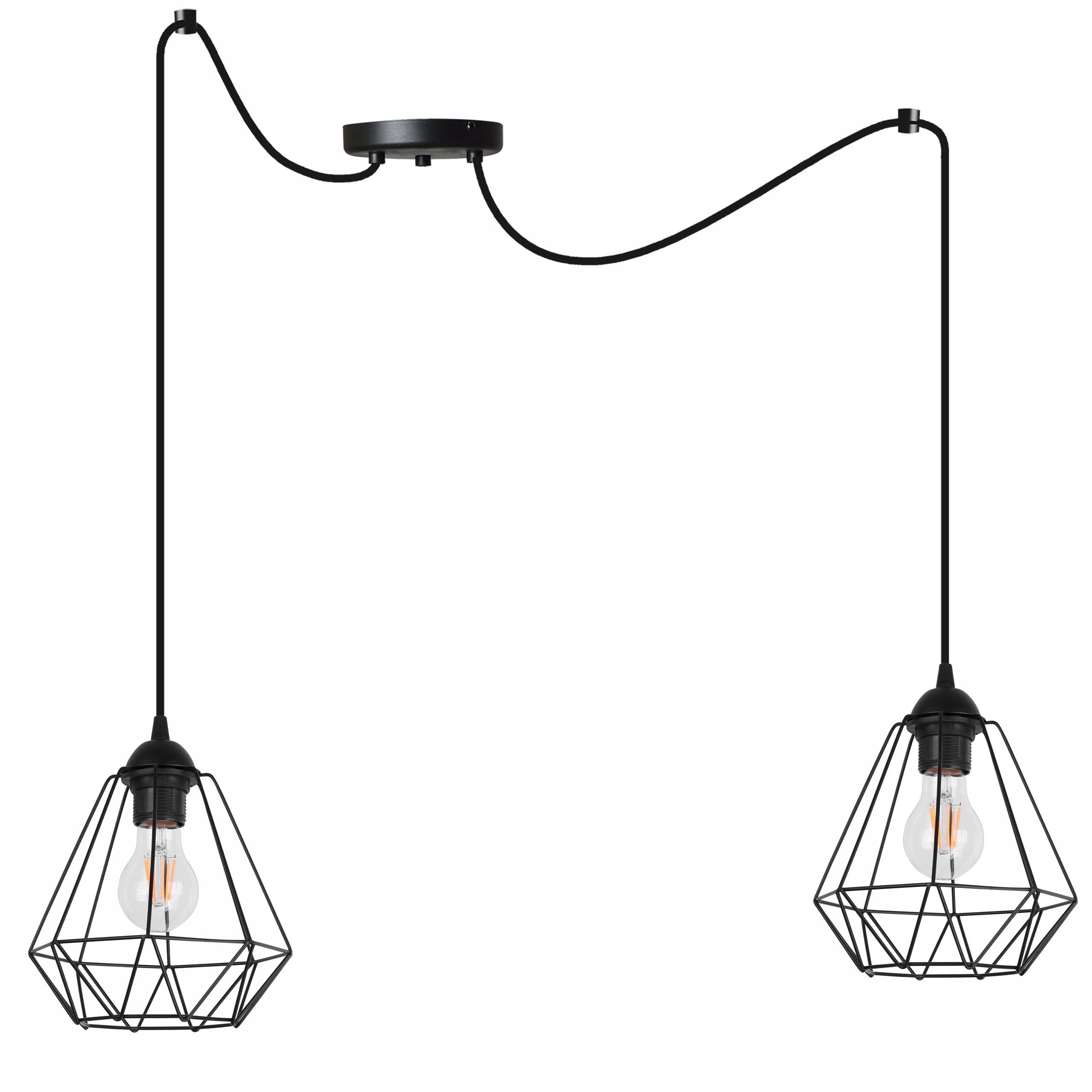 Lampa sufitowa wisząca Spider modern 2xE27 abażur geometryczny czarny Light Home LH