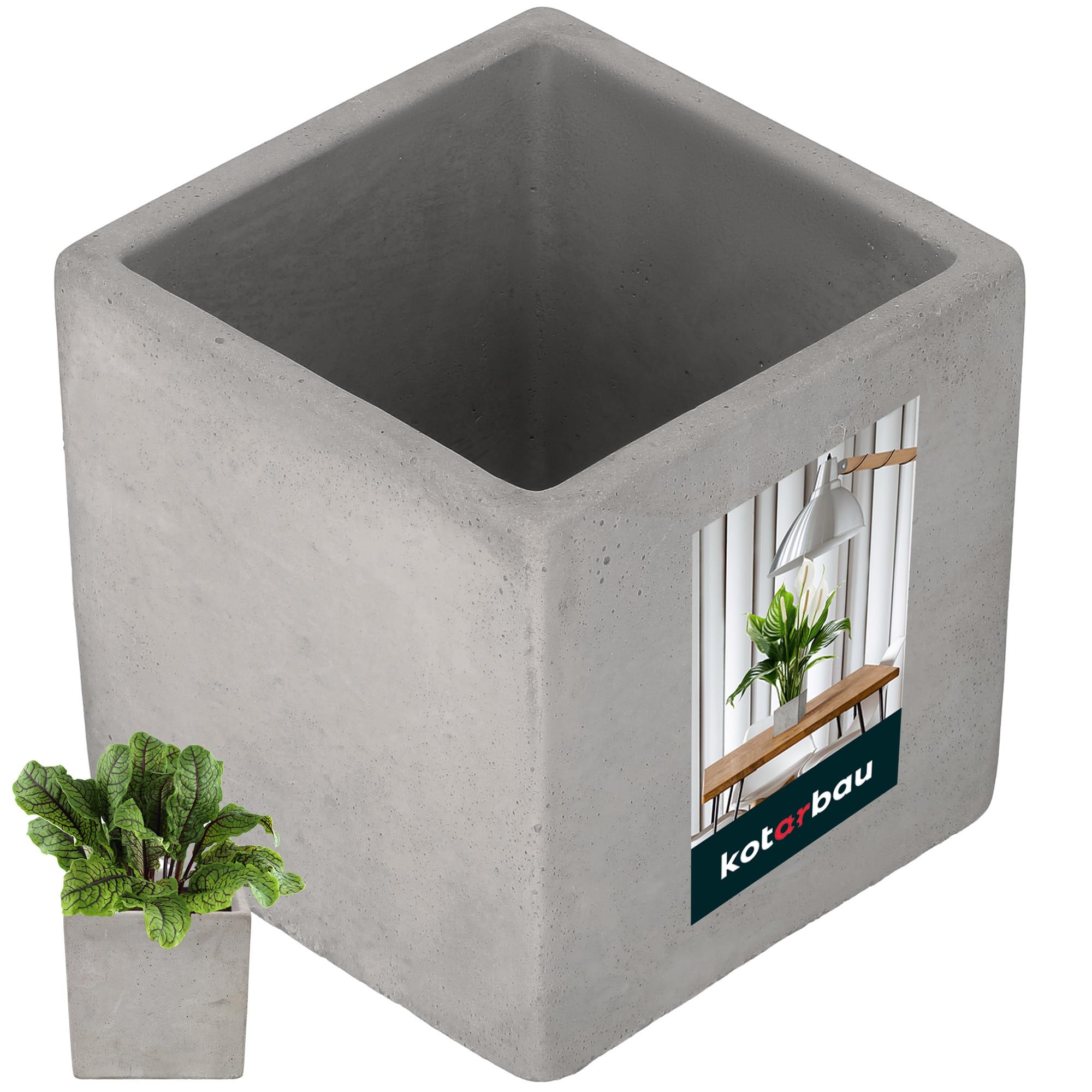 Donica kwadratowa betonowa osłonka na doniczkę na rośliny 16 cm dom ogród - KOTARBAU