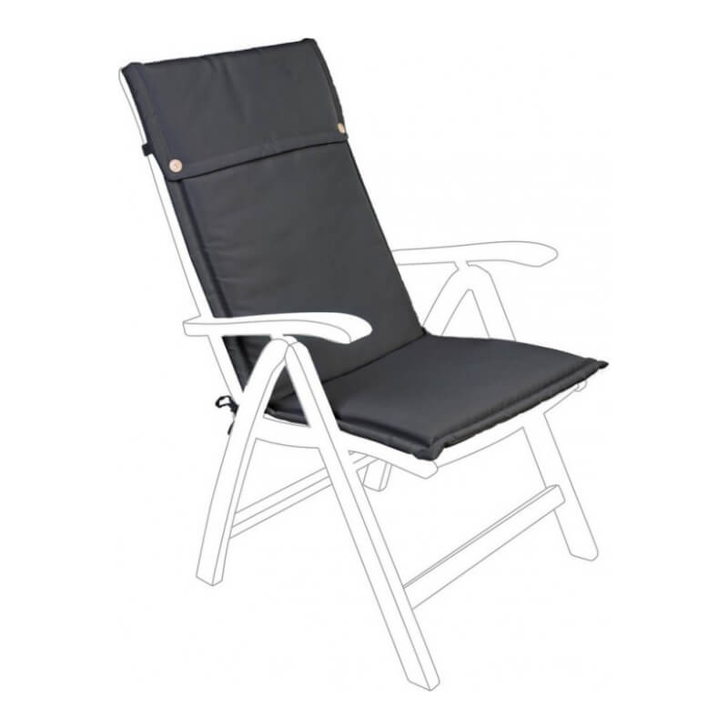 Cuscino per sedia a sdraio con schienale alto idrorepellente per interno ed esterno / Antracite / 1 Pezzo - 5
