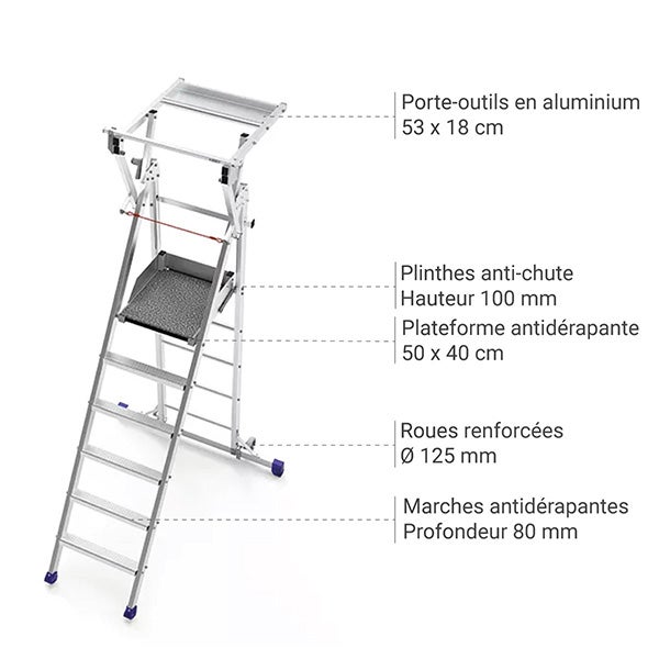 PIRL 6 marches - Hauteur max. de travail 3.50m - PIRL6RM - 3