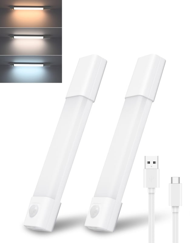 Lampe De Placard Avec Détecteur De Mouvement Sans Fil – 10x2x2 Cm, Recharge USB-C – Éclairage Automatique Pour Escaliers, Chambres, Couloirs