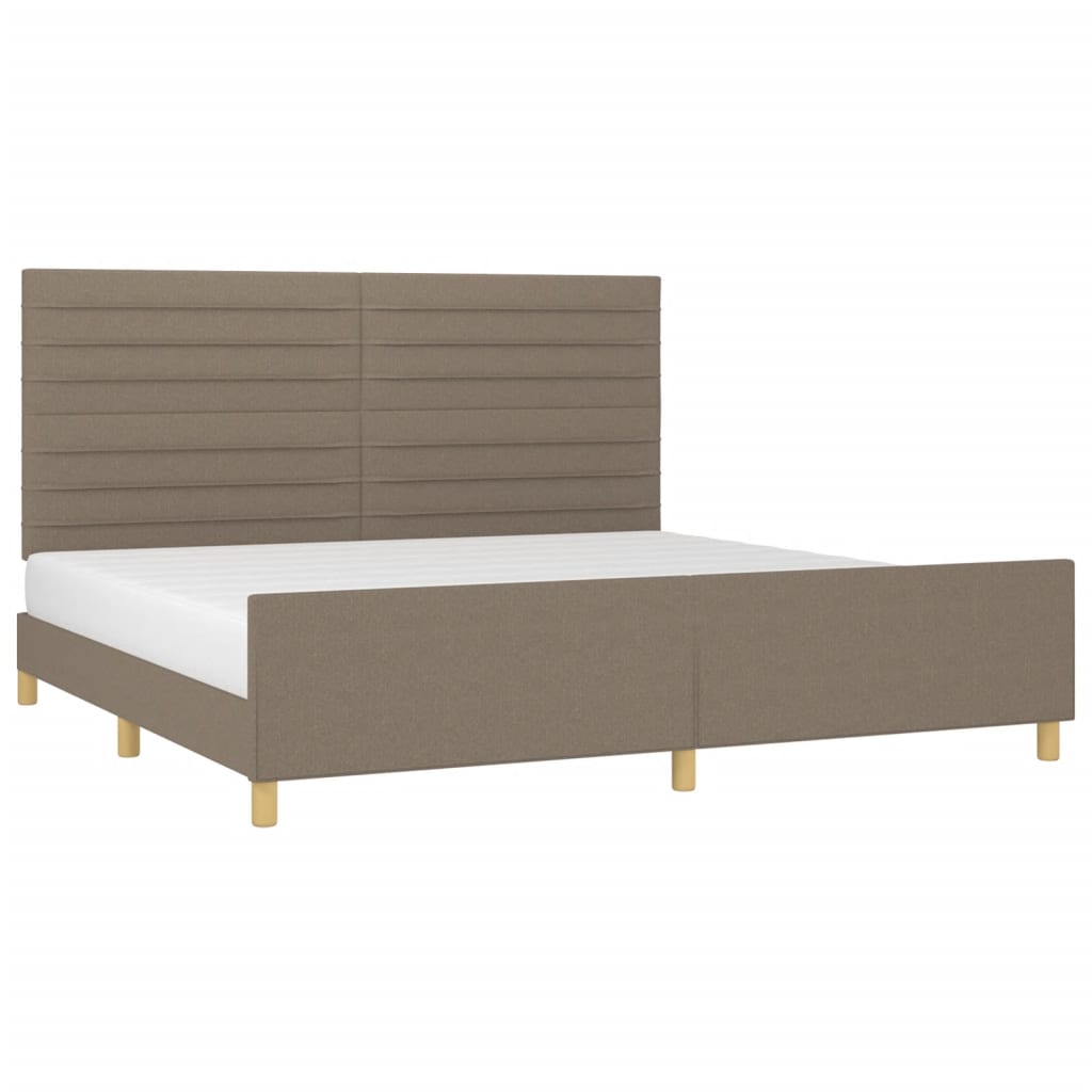 Cadre de lit sans matelas taupe 200x200 cm tissu - 3