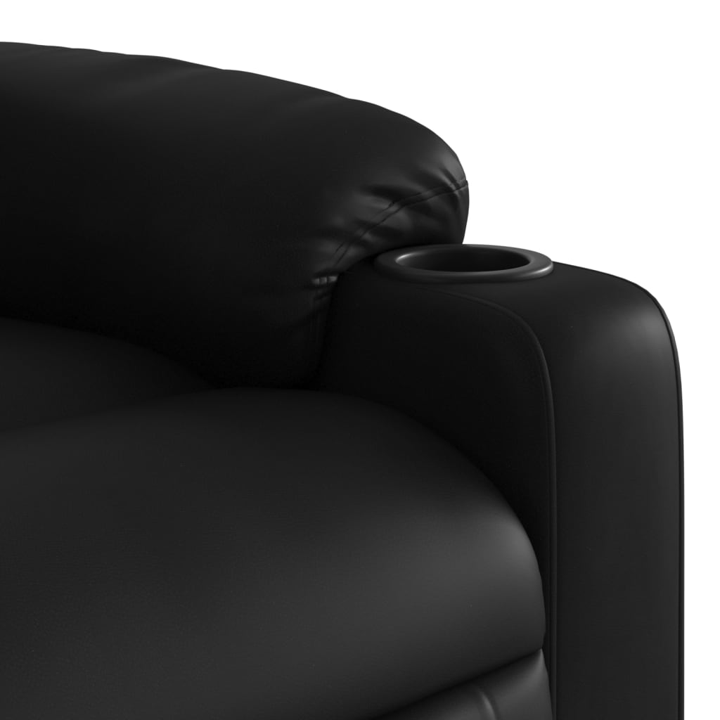 Fauteuil de Salon，Chaise，Fauteuil de massage inclinable noir similicuir - 9