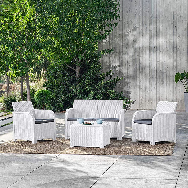 Salotto Poltroncine Da Esterno In Vimini Salottino Vimini Bianco