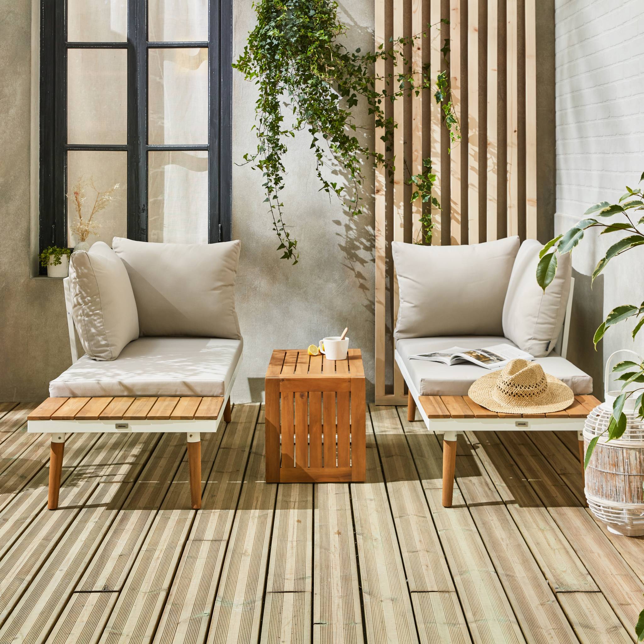 Salon de jardin en Aluminium Beige 4 personnes - 3