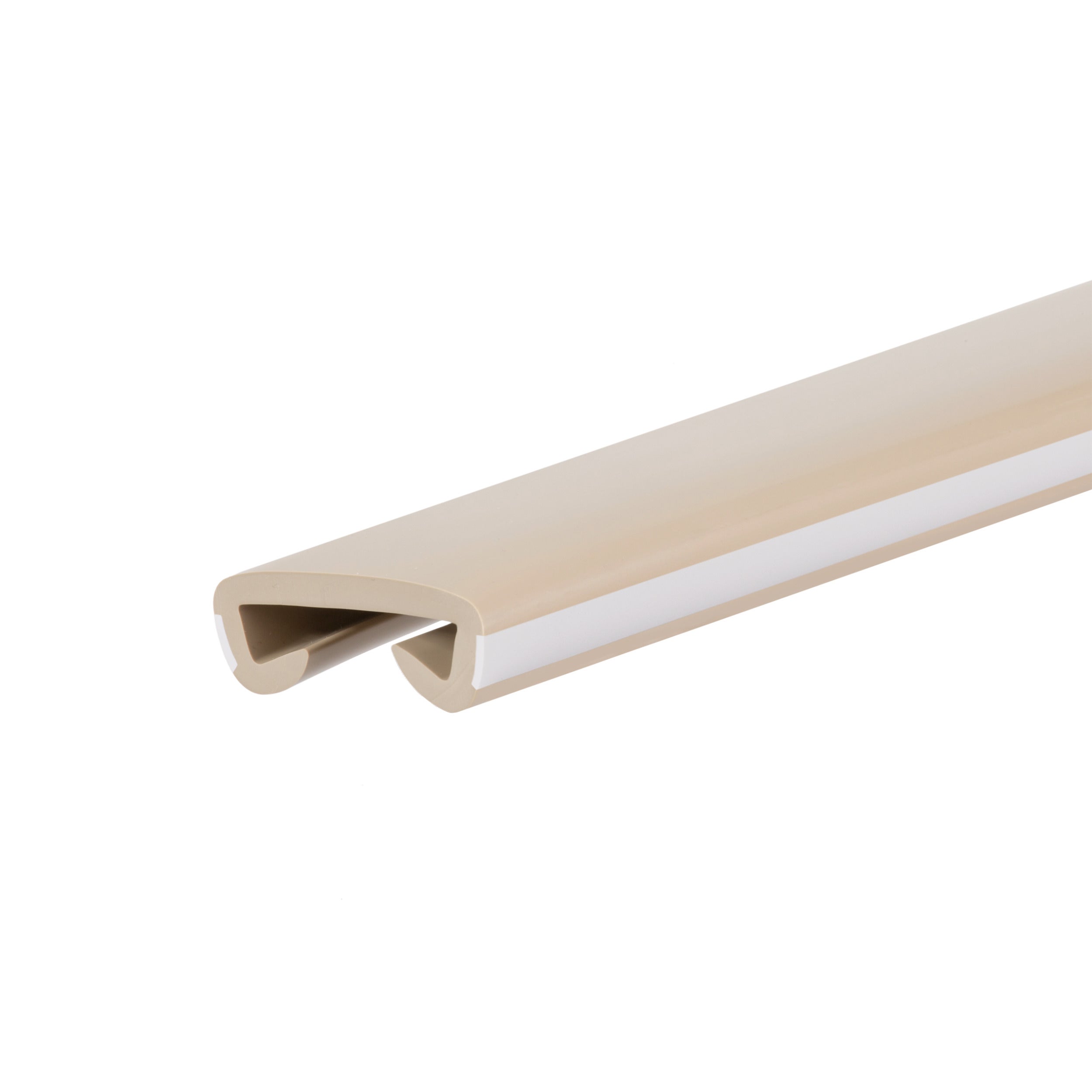 Poręcz PVC 40x8 mm LUX antypoślizgowa - 1 metr, beżowo-biały
