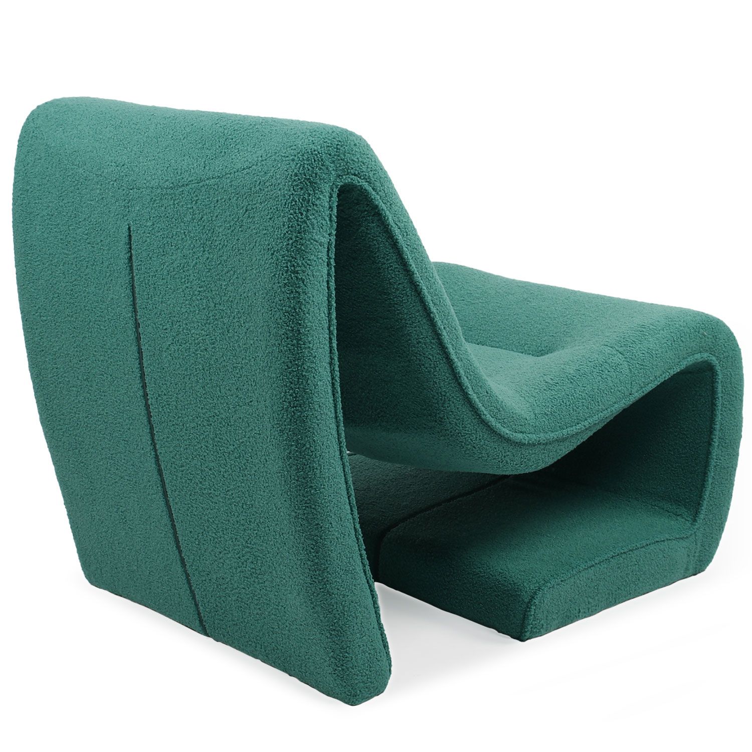 Fauteuil design Feldon Tissu bouclette Vert - 4