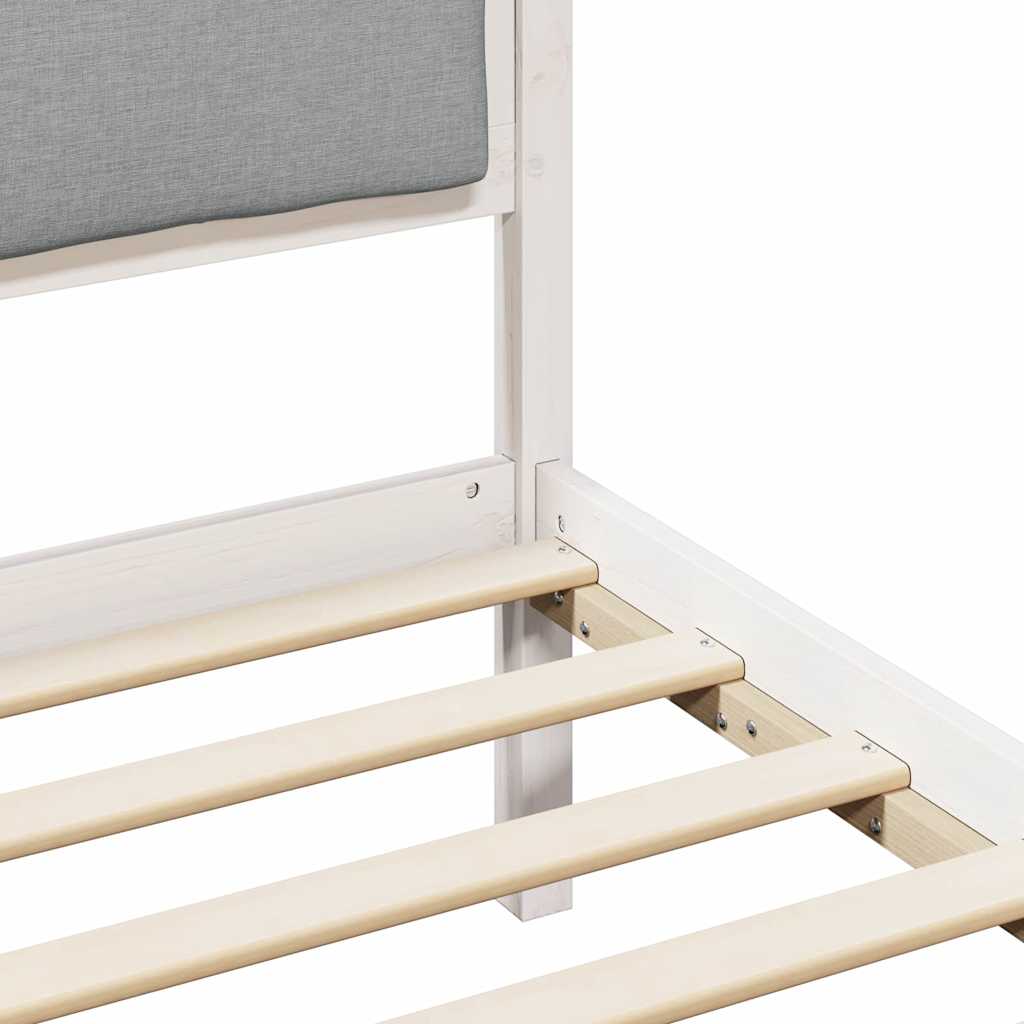 Cadre de lit gris clair 140 x 200 cm pin massif - 8