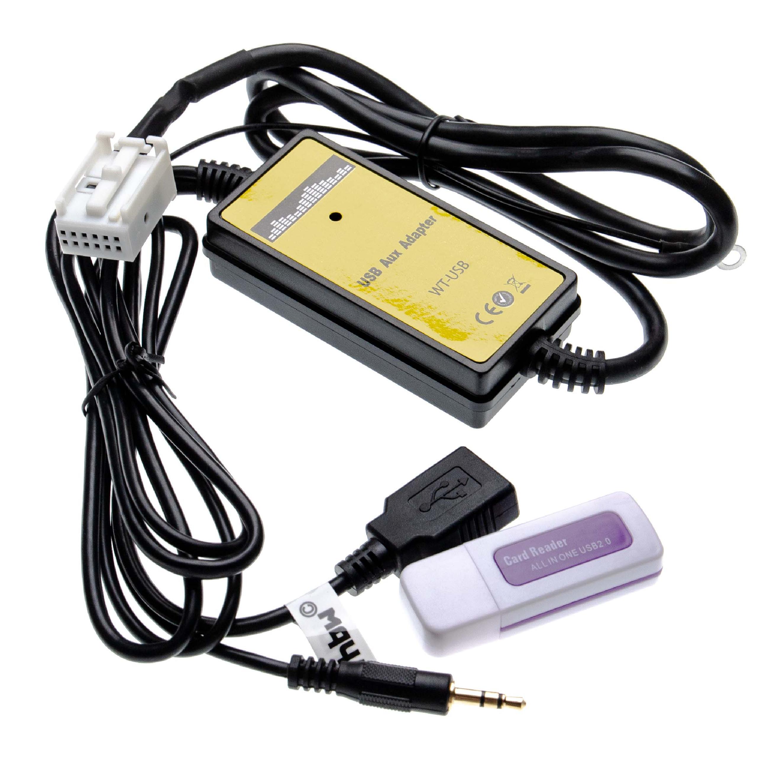 Vhbw cavo adattatore audio AUX USB per autoradio (100 cm) compatibile con VW RCD300, RCD310, RCD510, Polo V (tipo 6R) 04/2009+, RCD030 | Leroy Merlin