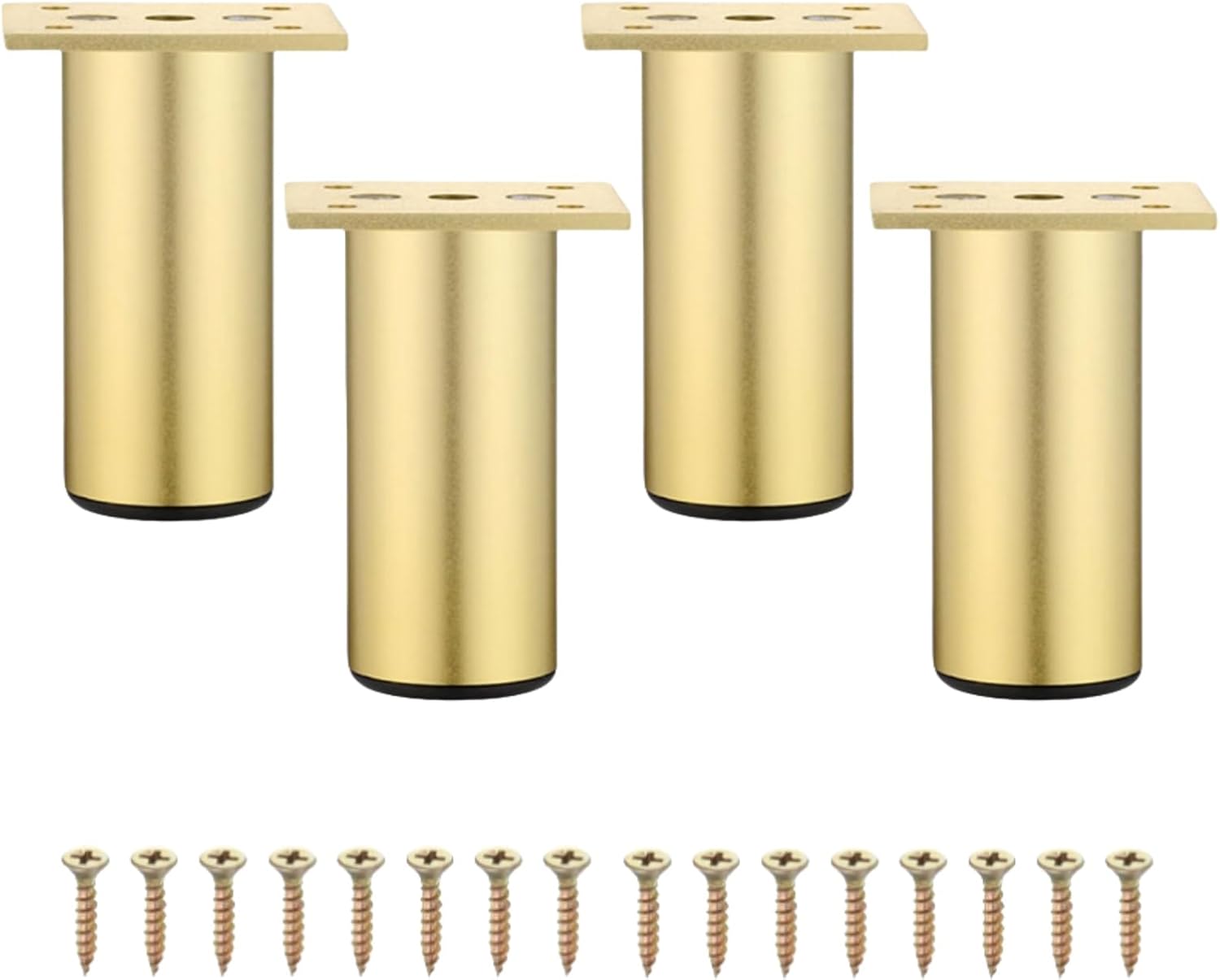 Zestaw 4 regulowanych nóżek meblowych ze stopu aluminium - 10 cm - do szafek, mebli biurowych, sof - złoty