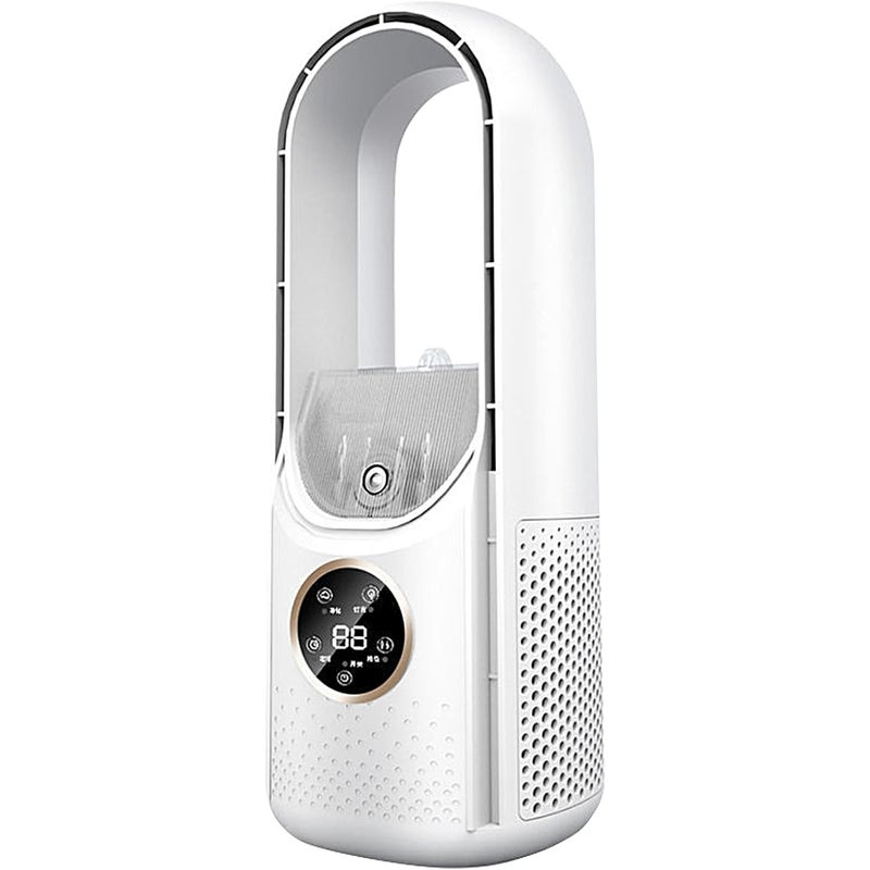 Wentylator bezłopatkowy, 6 prędkości, cichy, pionowy, odpowiedni do użytku wewnątrz pomieszczeń, sypialni i biura (biały)