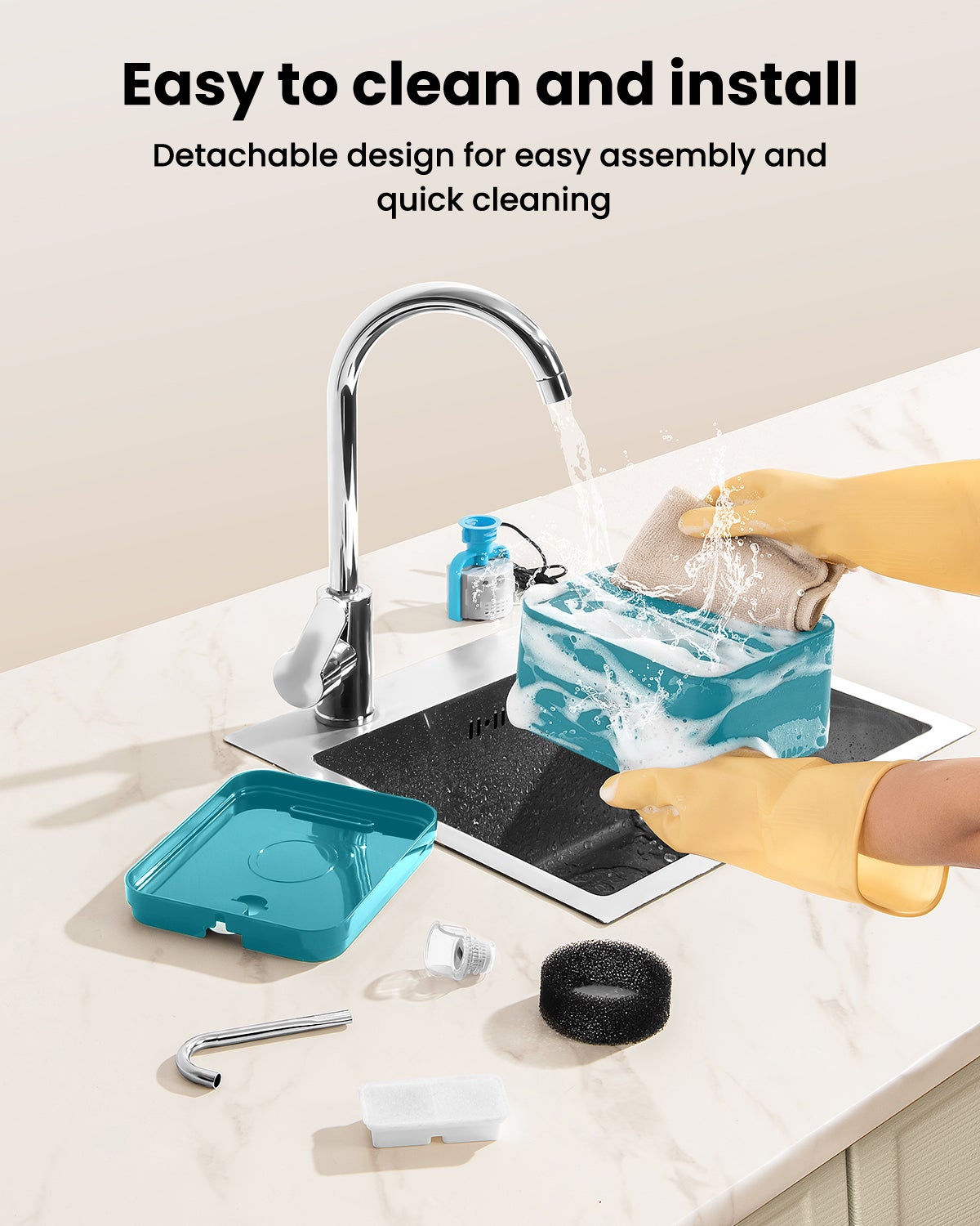 2,2L Fontaine à Eau pour Chat, Super Silencieuse, Facile à Mettoyer, Fontaine a Eau avec LED, Convient à Plusieurs Animaux de Compagnie (Vert) - 2