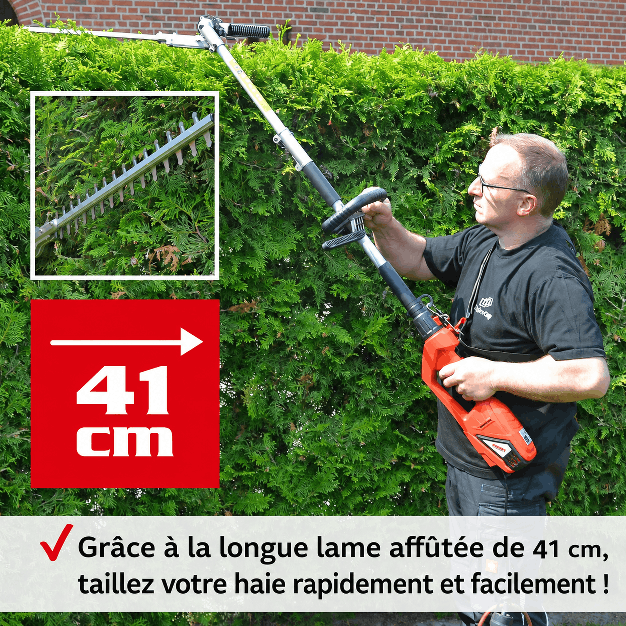 Hecht jardin 695 Taille haies telescopique electrique 900W pour arbustes et buissons - 6