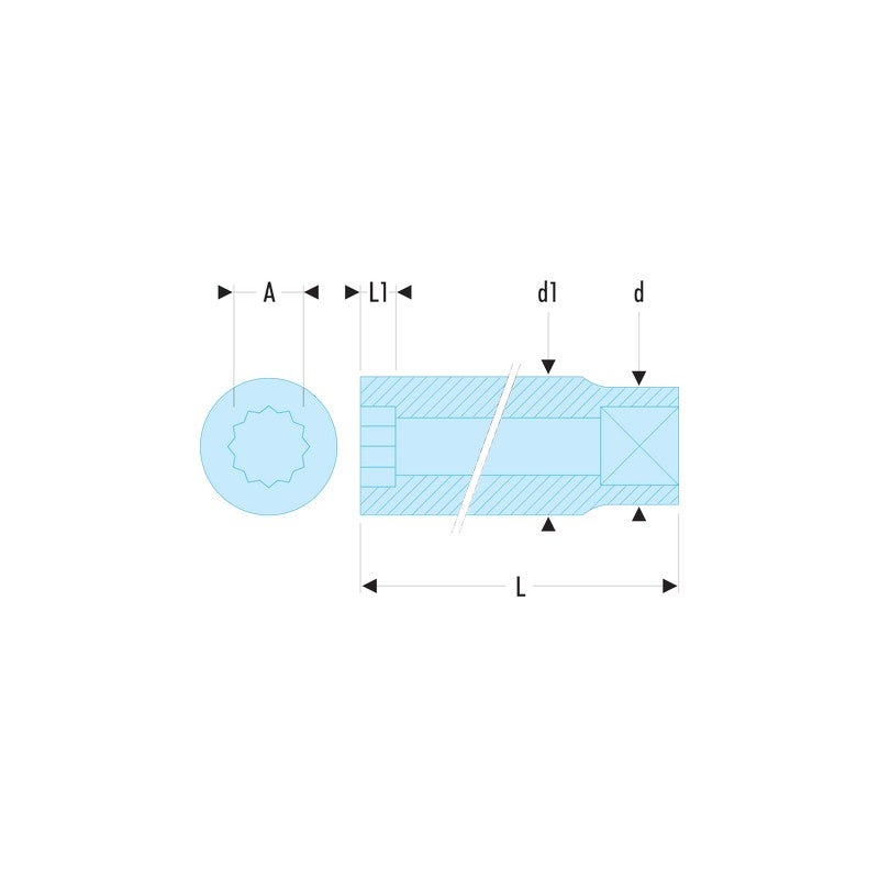 Bussola Facom 17mm - Attacco 3/8'' Profilo OGV Per Meccanici - Foto 2